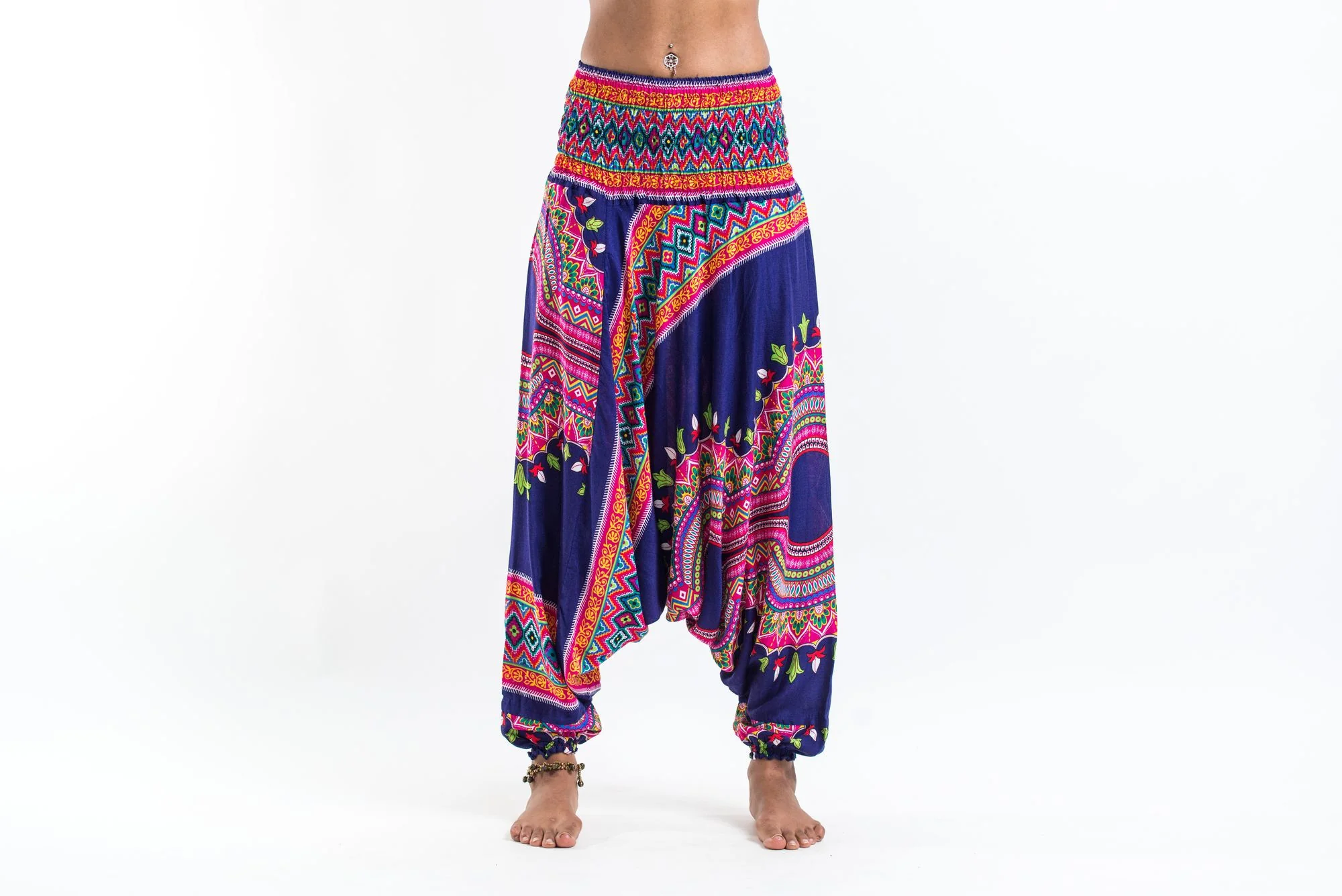 Dashiki Prints 2-in-1 Jumpsuit Harem Pants in Navy - Image 3
