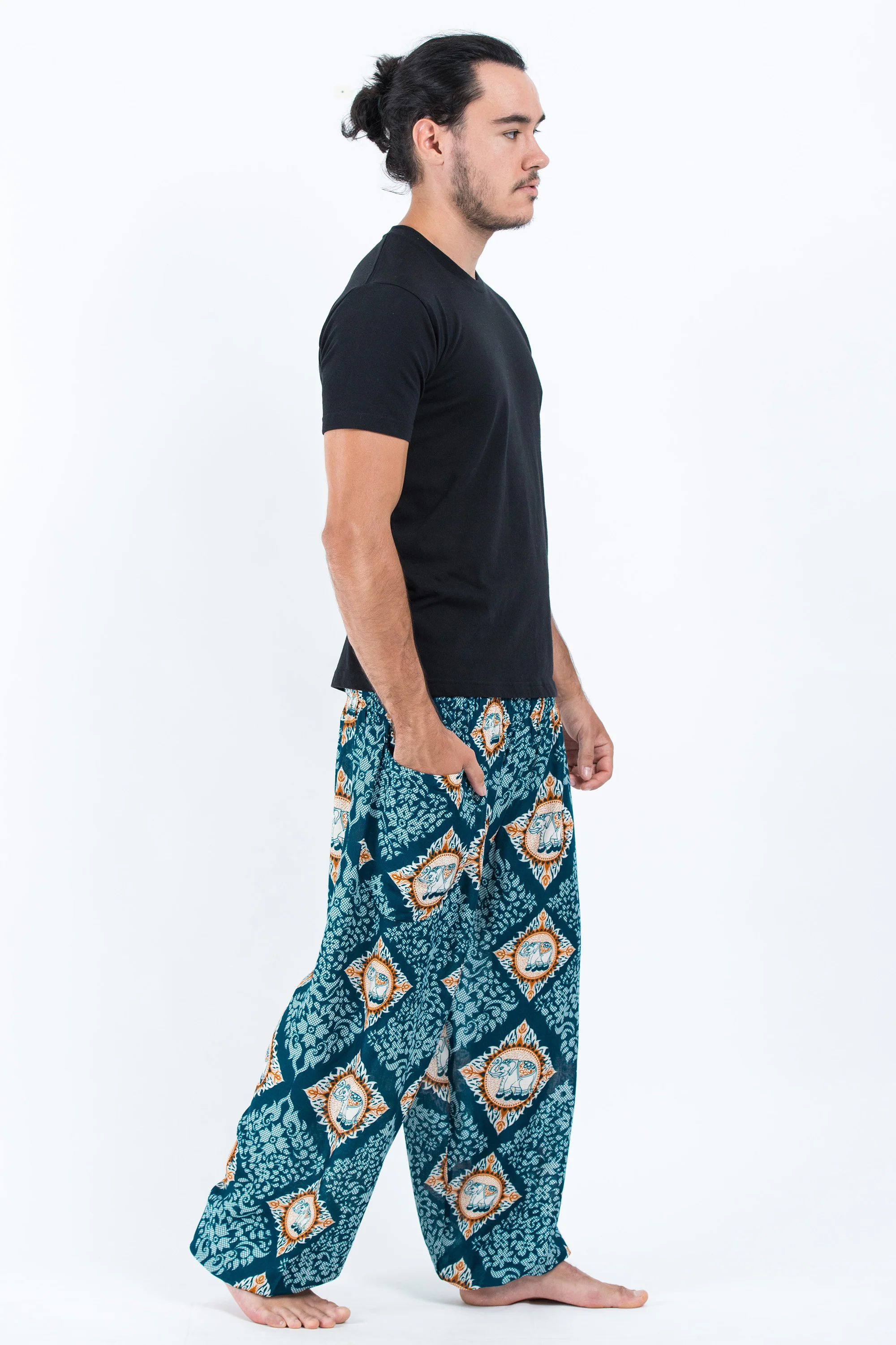 Diamond Elephant Men's Elephant Pants in Turquoise - Image 3