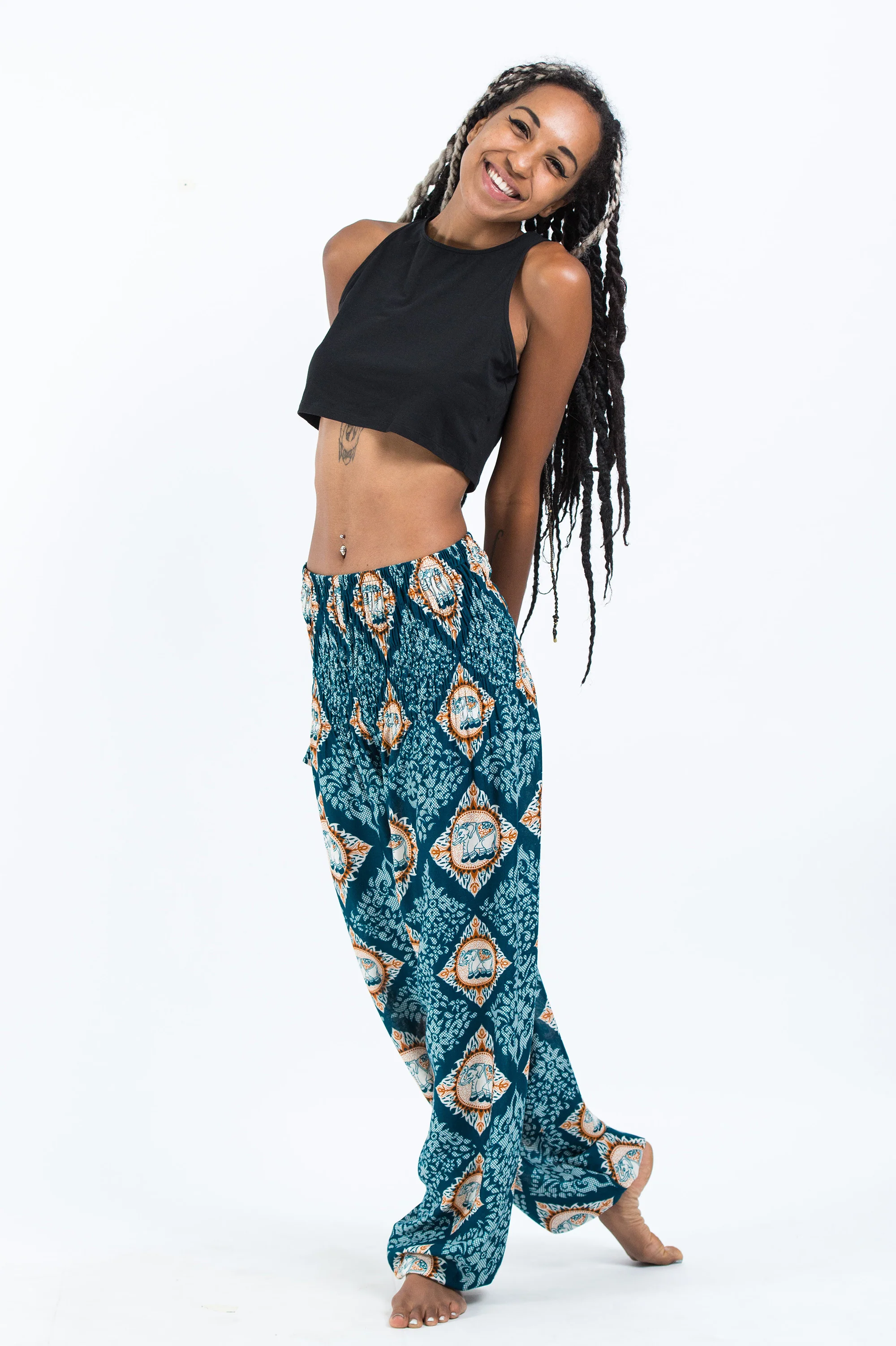 Diamond Elephant Women's Elephant Pants in Turquoise - Image 5