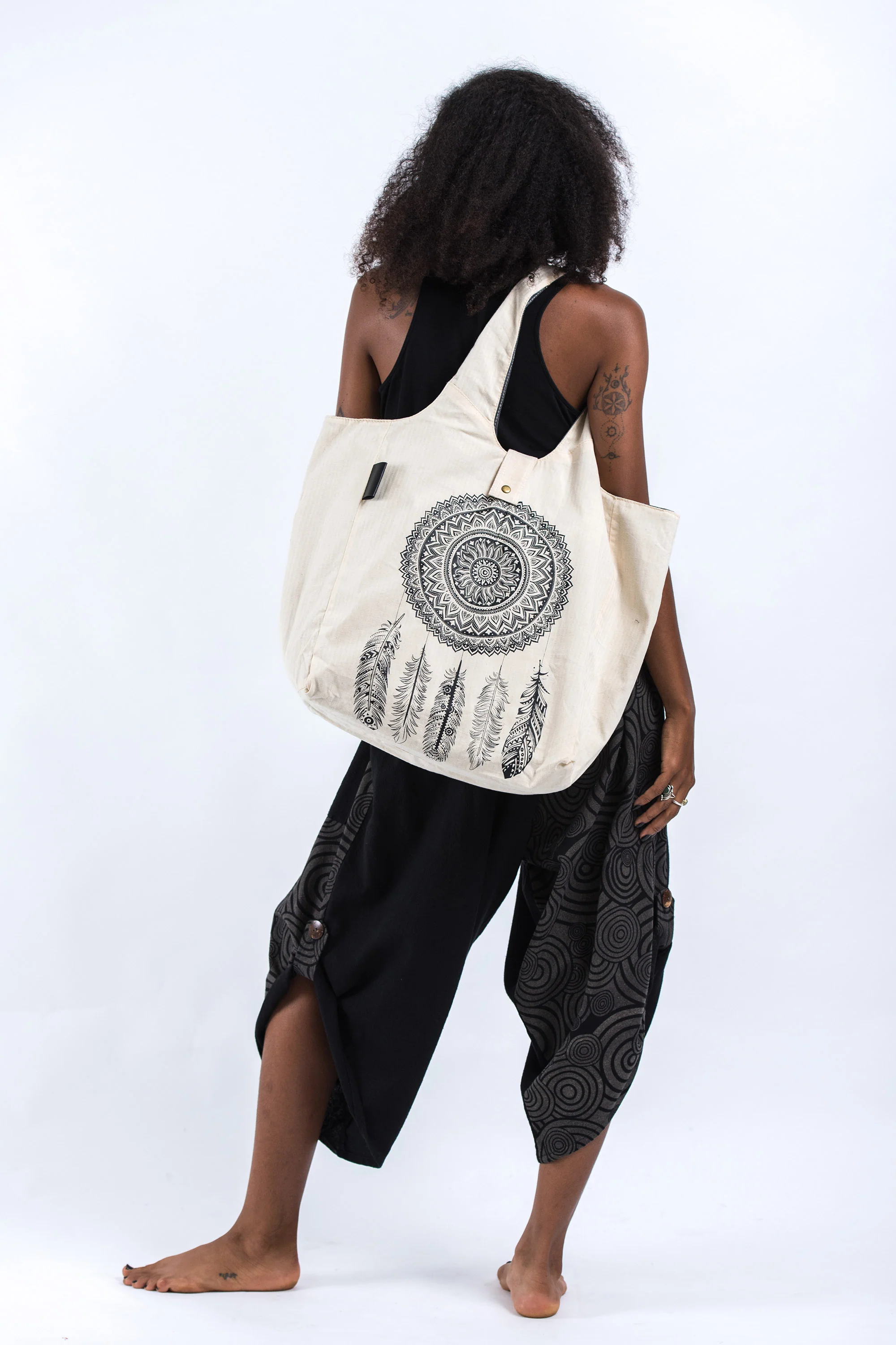 Dreamcatcher Cotton Tote Bag Natural - Image 4