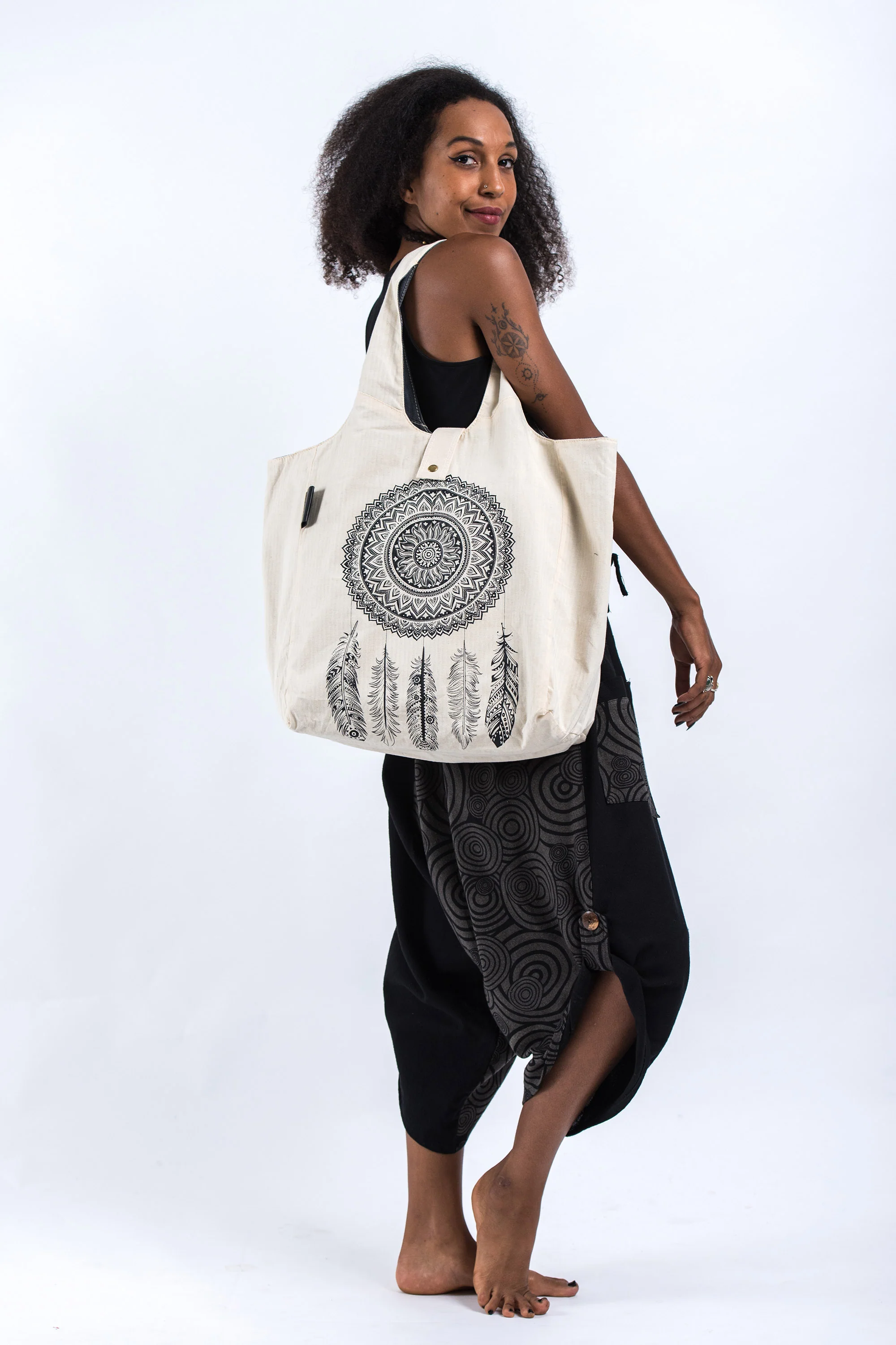 Dreamcatcher Cotton Tote Bag Natural - Image 5