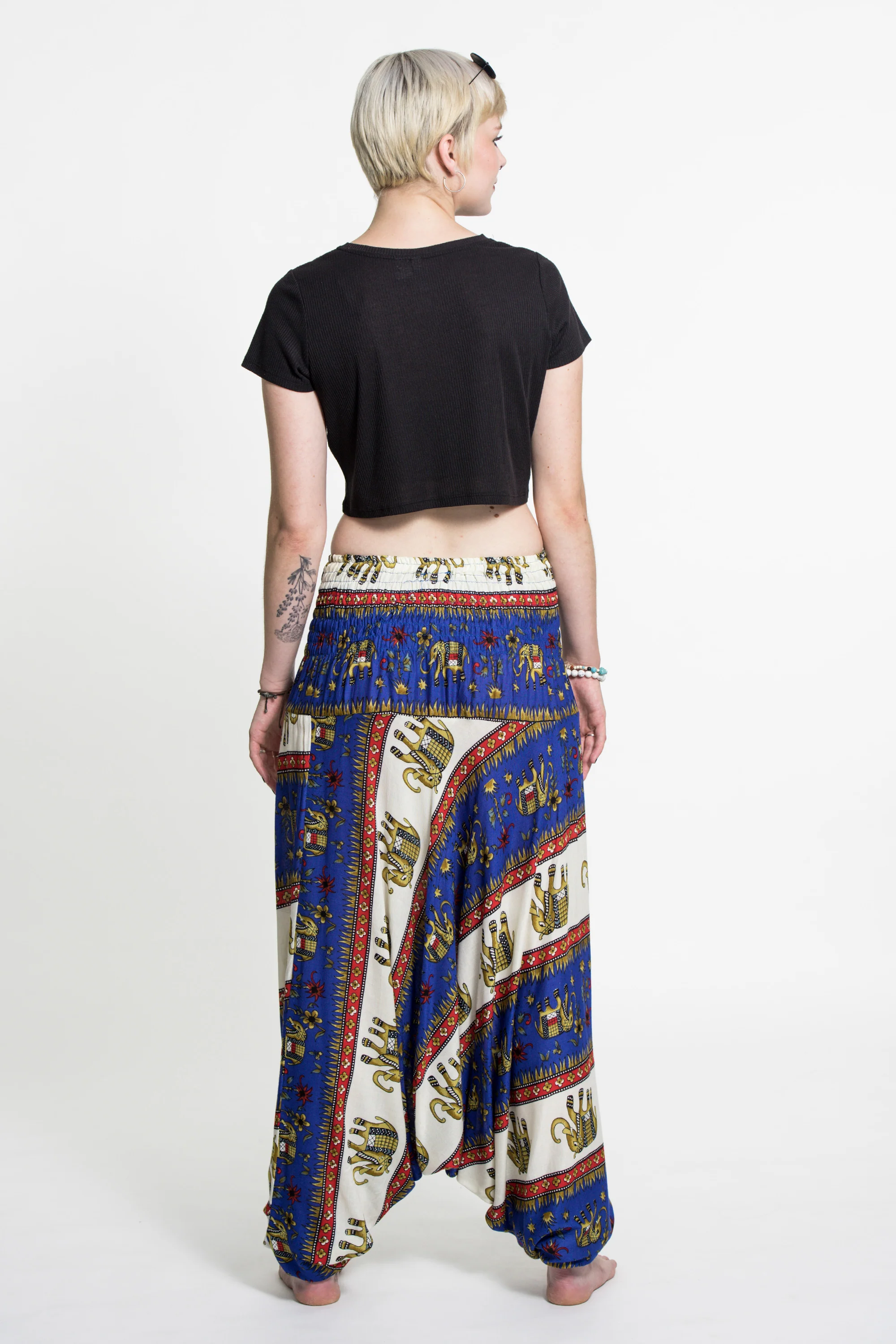 Elephant Bliss 2-in-1 Jumpsuit Elephant Pants in Blue - Image 4