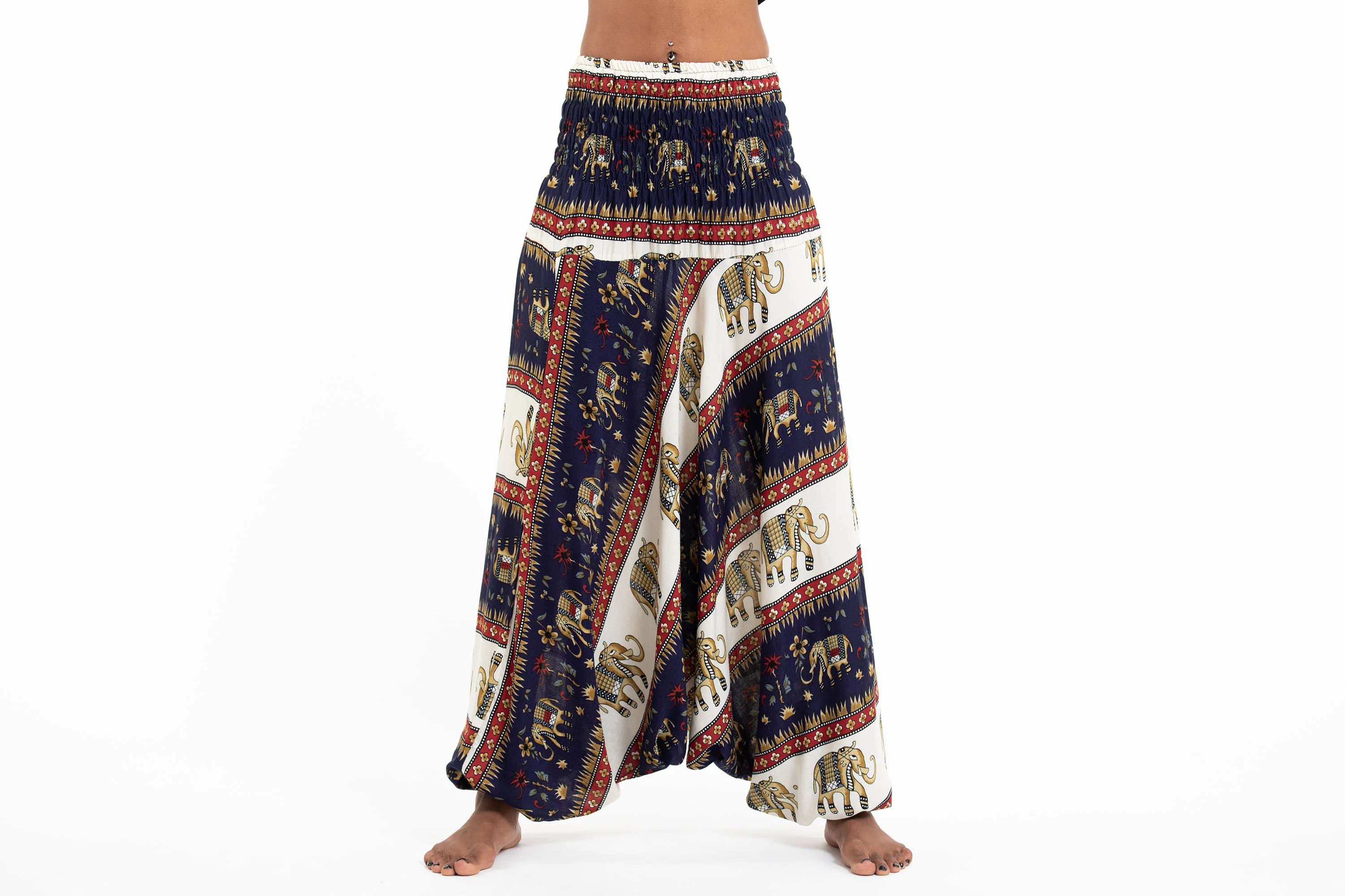Elephant Bliss 2-in-1 Jumpsuit Elephant Pants in Navy - Image 2