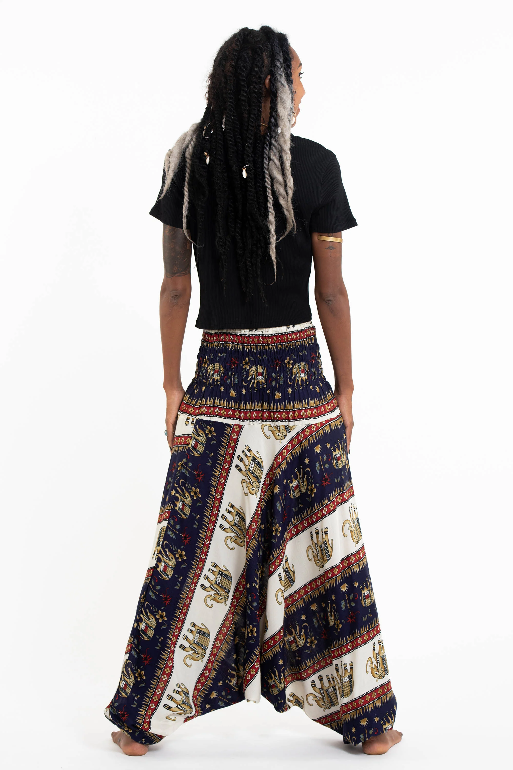 Elephant Bliss 2-in-1 Jumpsuit Elephant Pants in Navy - Image 4