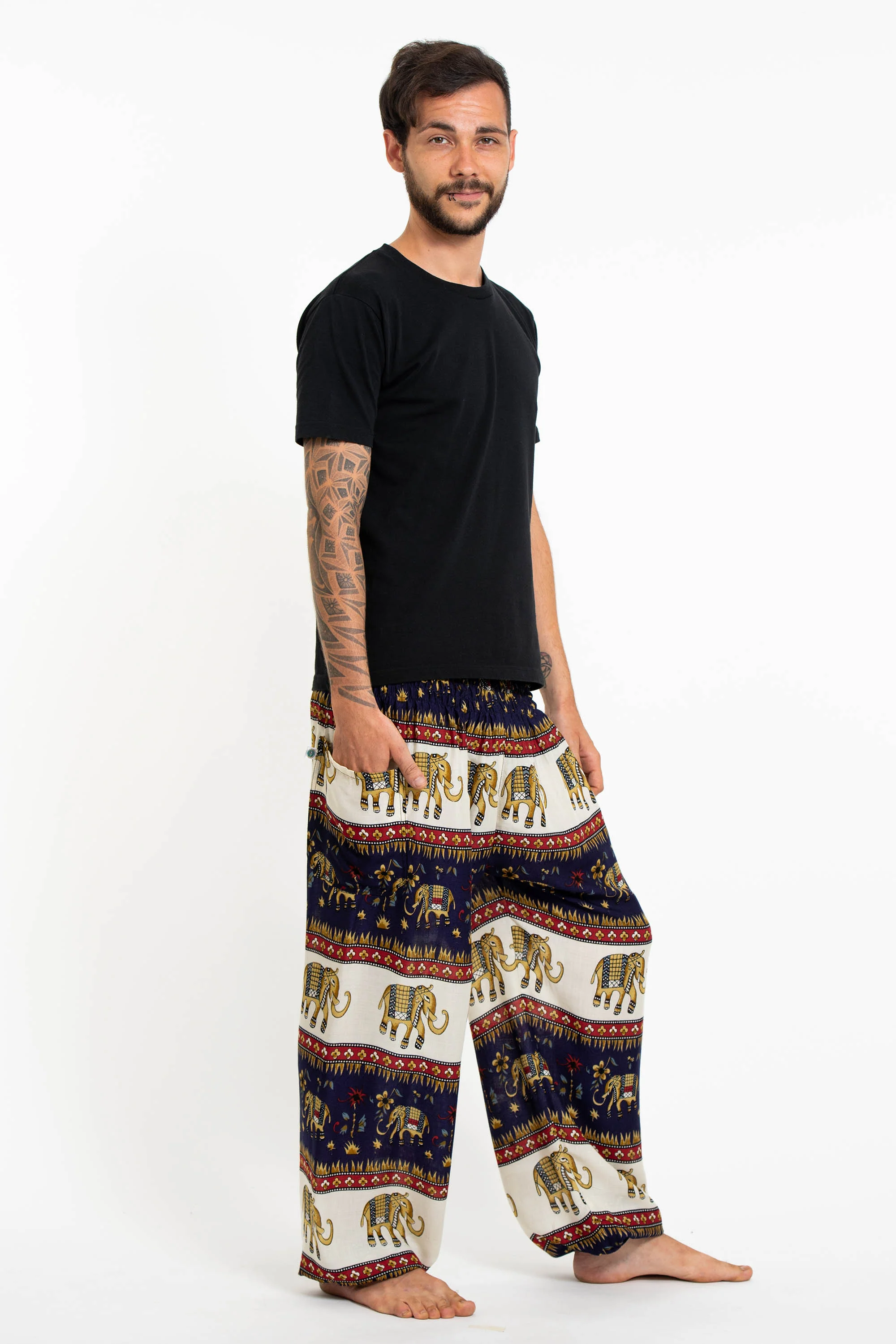 Elephant Bliss Men's Elephant Pants in Navy - Image 3