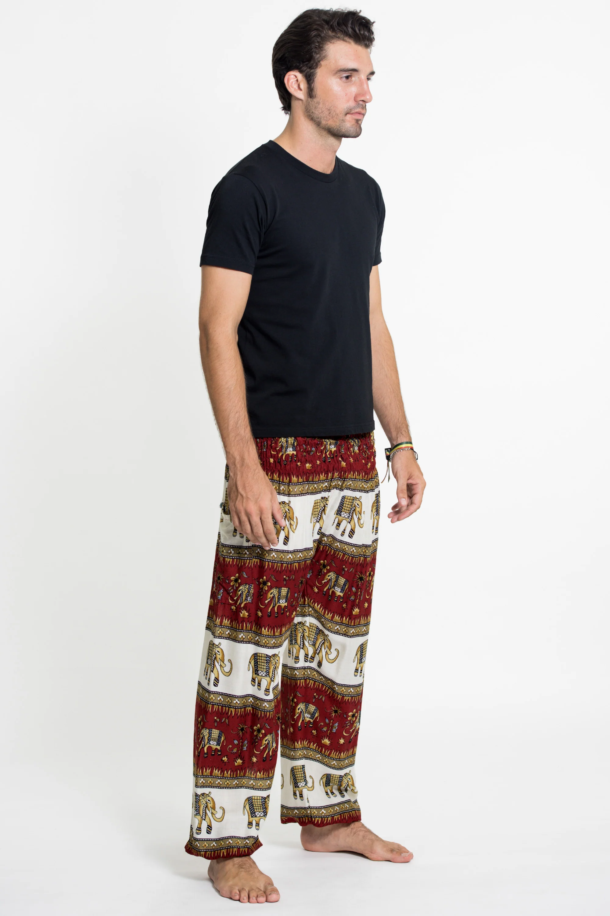 Elephant Bliss Men's Elephant Pants in Red - Image 4