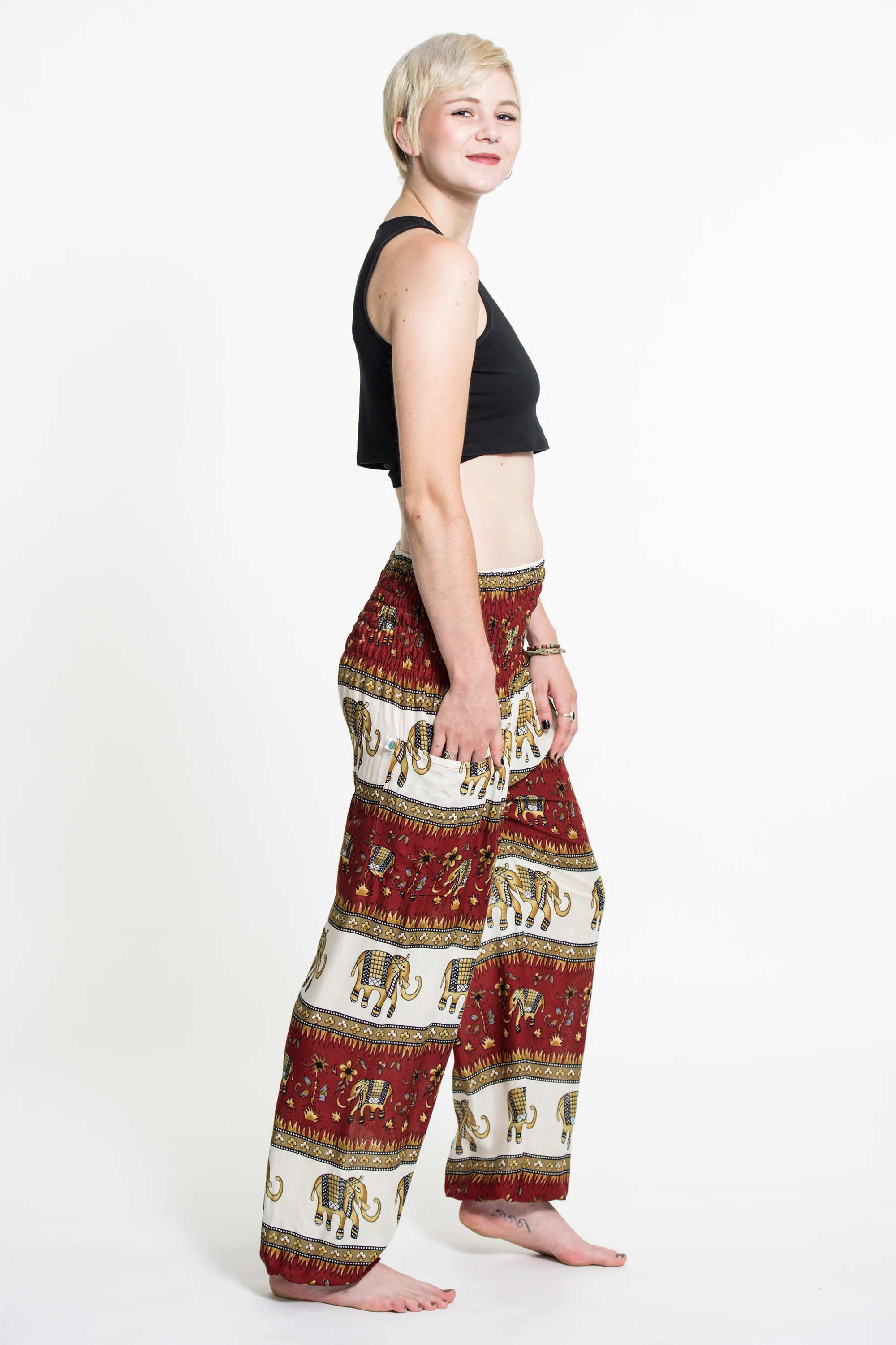 Elephant Bliss Women's Elephant Pants in Red - Image 3