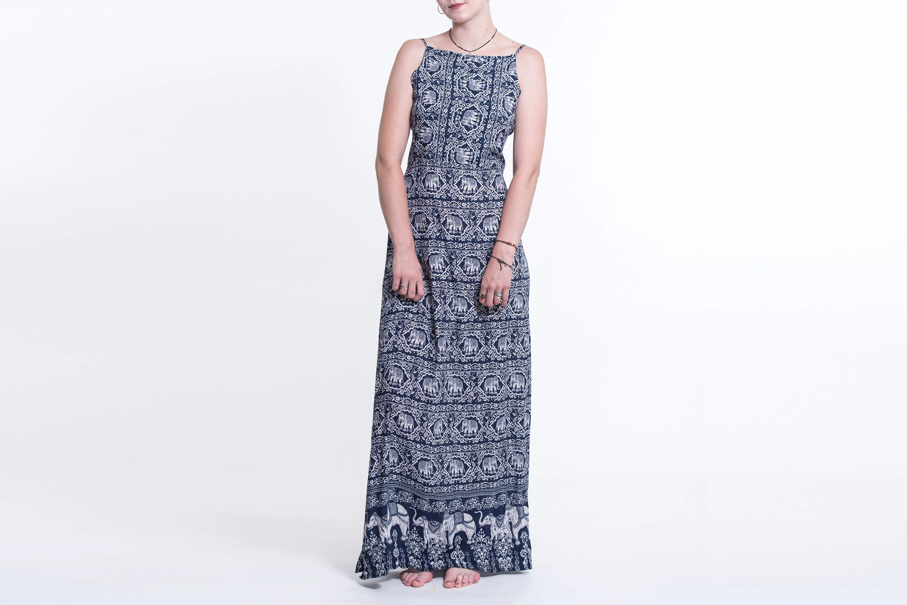 Elephant Deva Tie Back Maxi Dress in Navy - Image 2