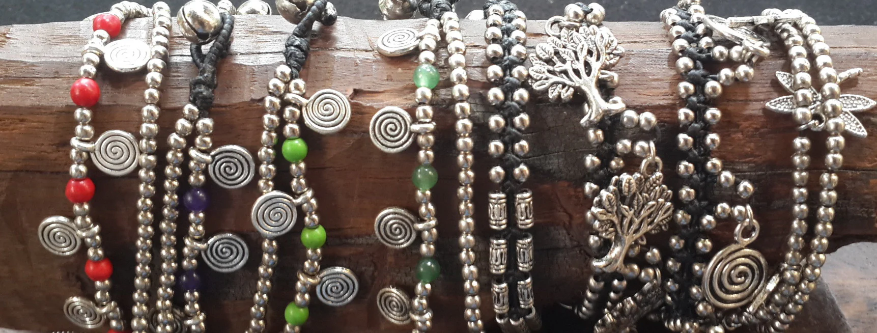 Hill Tribe Silver Bead And Swirl Charm Bracelets - Image 2