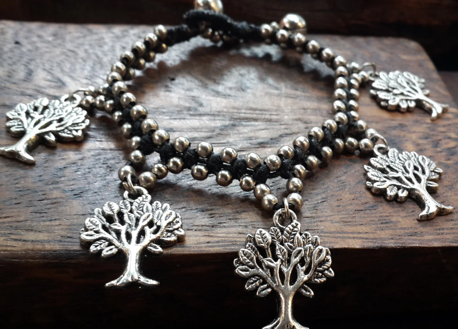 Hill Tribe Silver Bead And Tree Of Life Charm Bracelets - Image 3