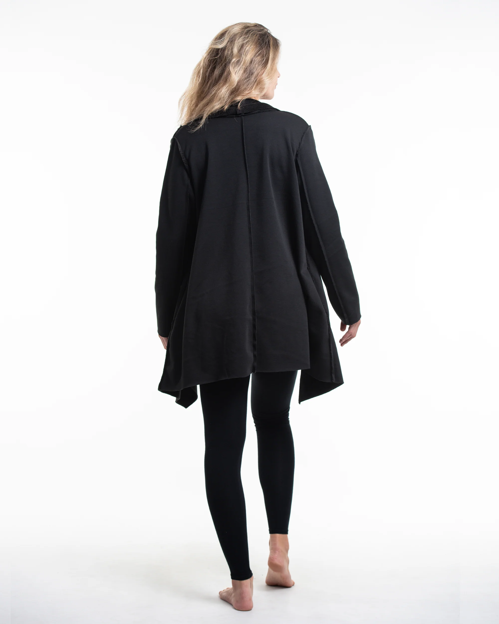 Fleece Cardigan in Black - Image 4