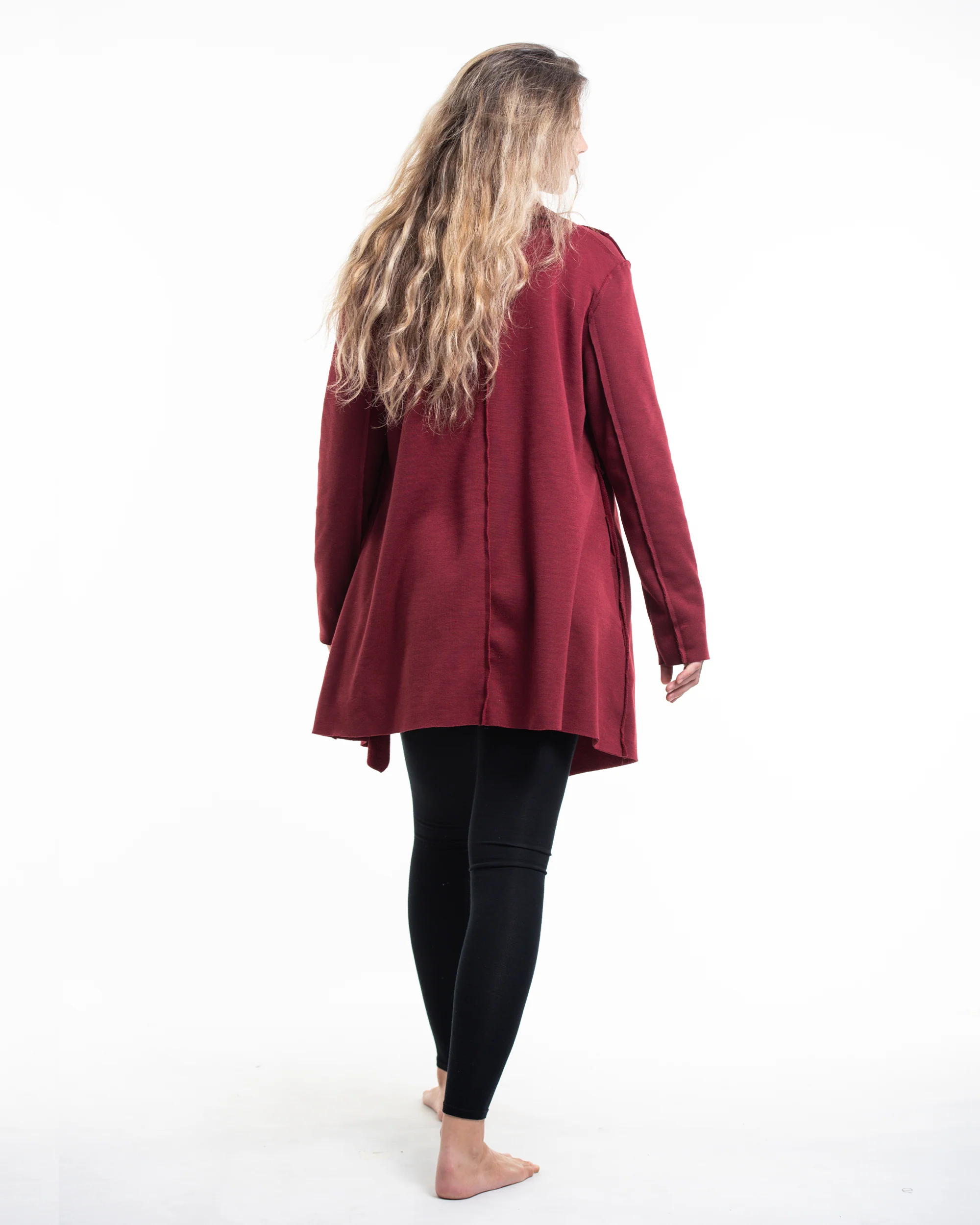 Fleece Cardigan in Red - Image 4