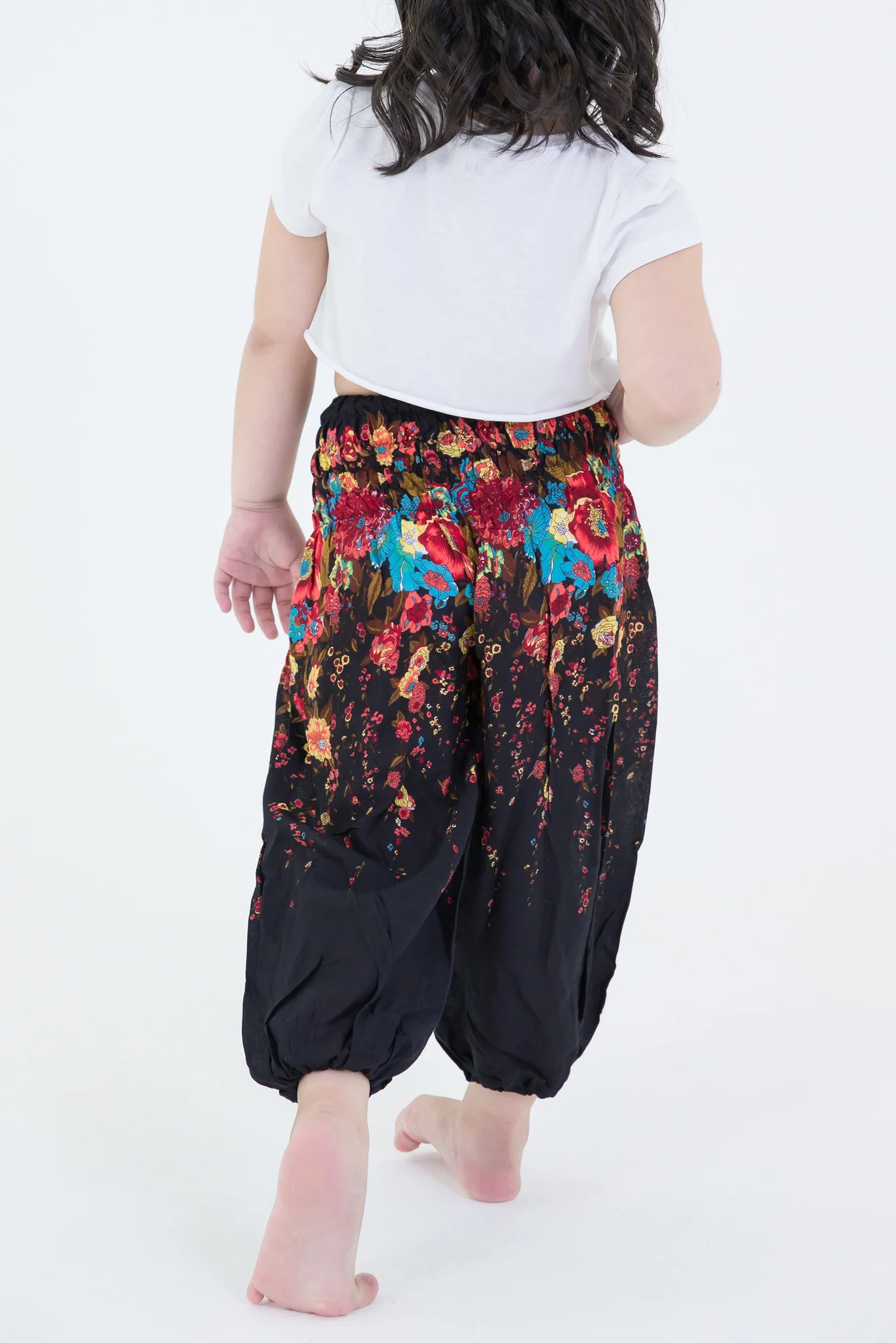 Floral Kids Harem Pants in Black - Image 4