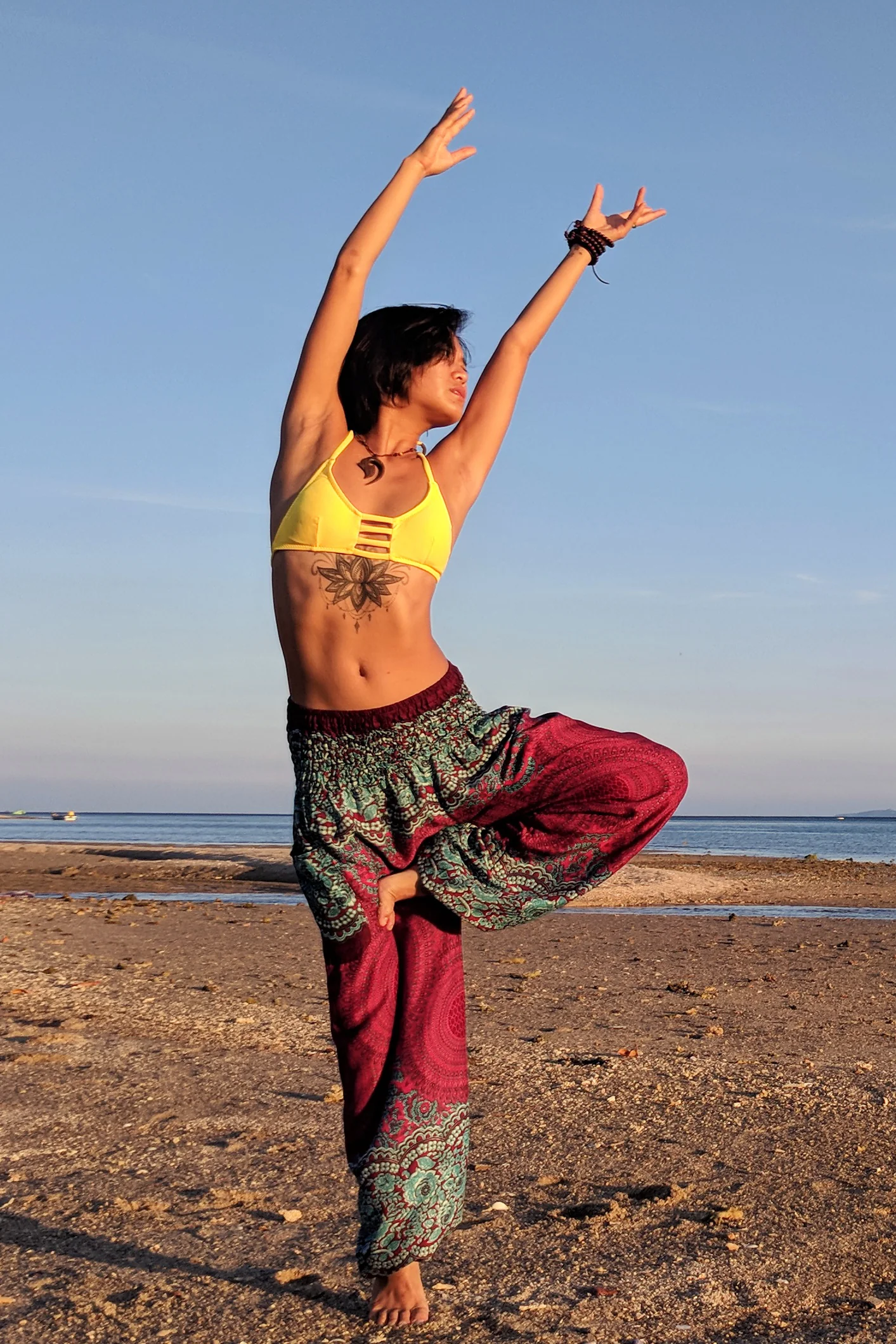 Geometric Mandalas Women's Harem Pants in Red - Image 6