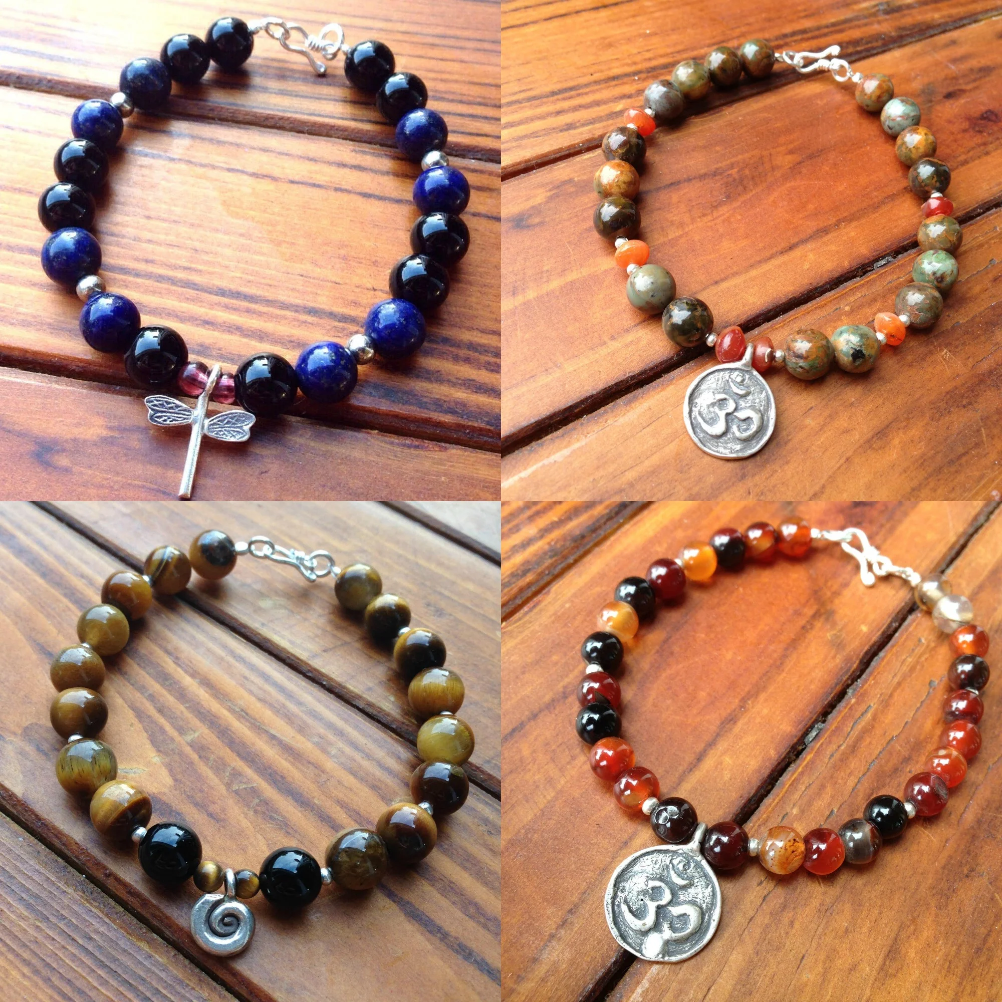 Hand Made Tibetan Om Mala With Carnelian Beads Bracelet - Image 3