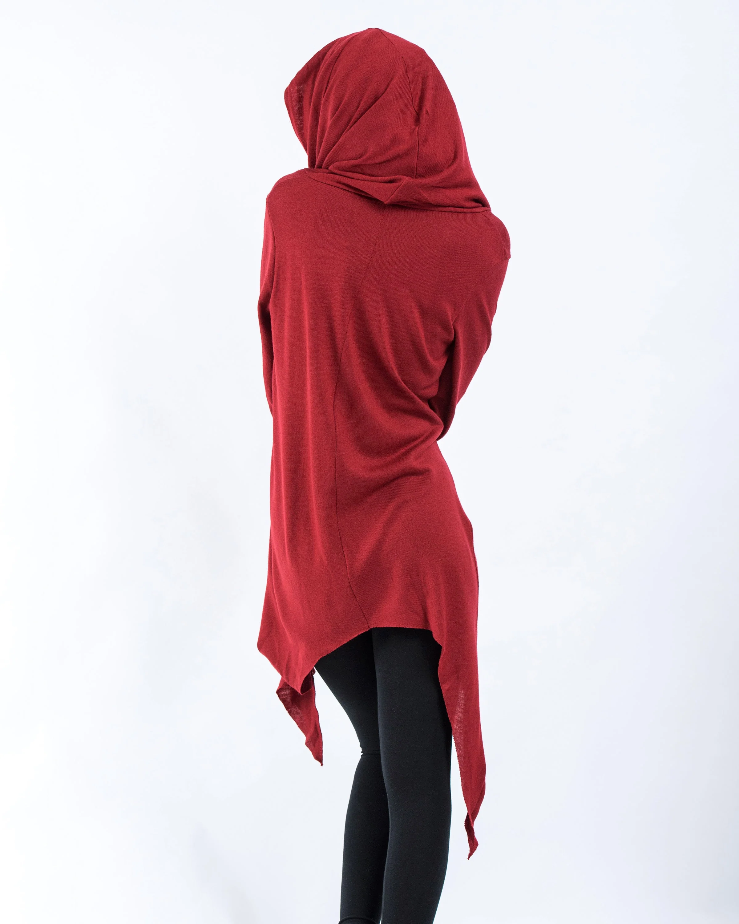 Hooded Cardigan in Red - Image 4