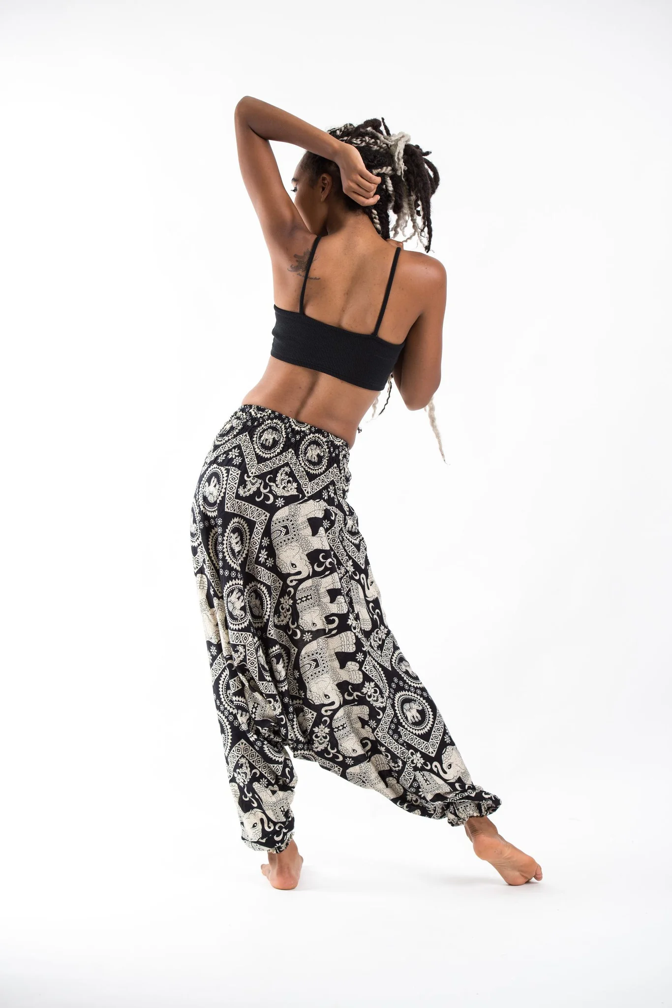 Imperial Elephant 2-in-1 Jumpsuit Elephant Pants in Black - Image 4