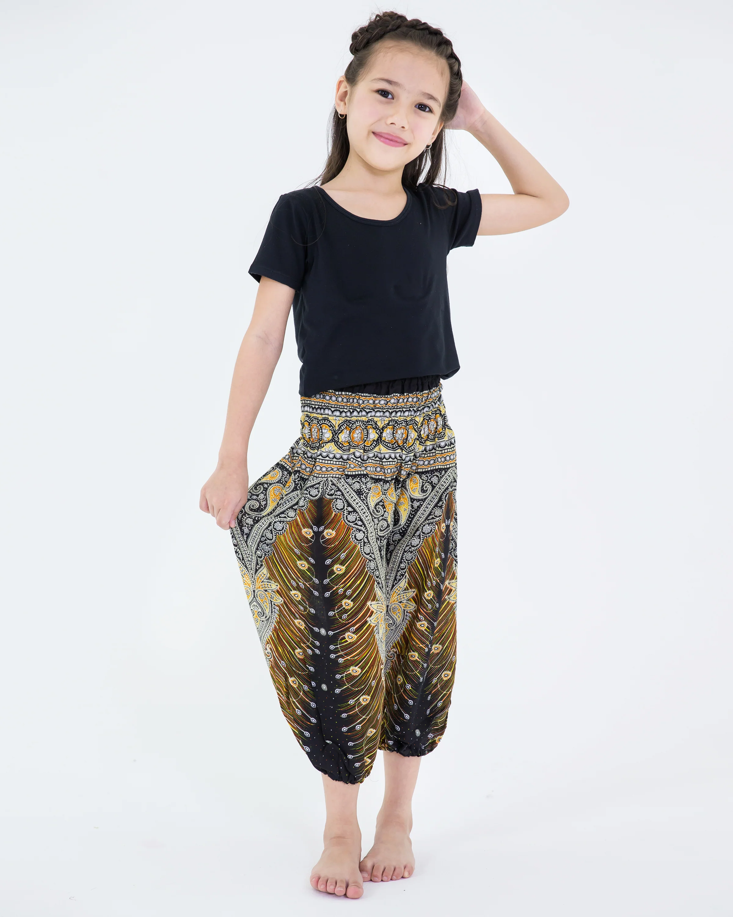 Pack of 3 - Kids Unisex Mixed Cut Harem Pants 04 - Image 2