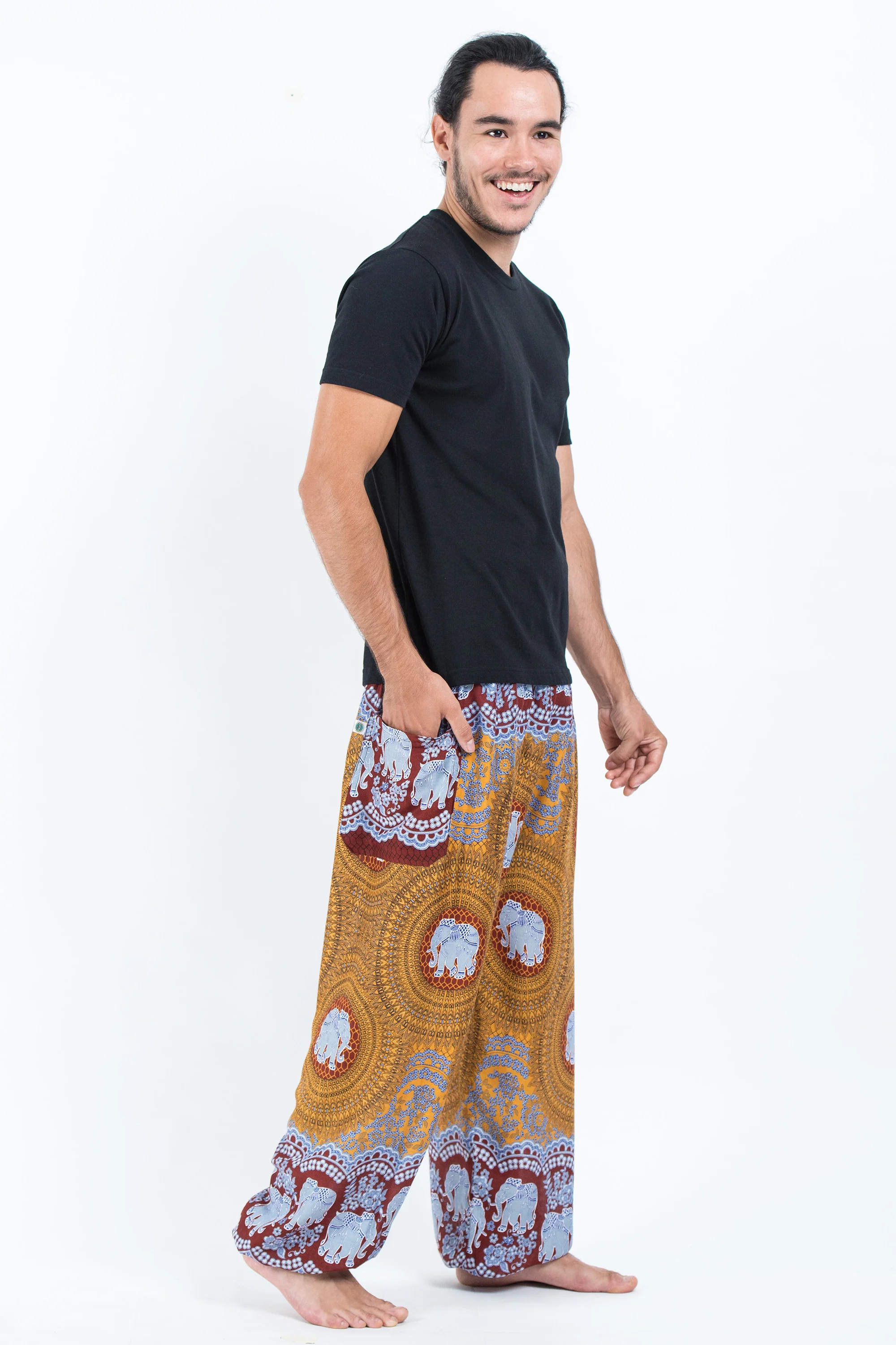 Mandala Elephant Men's Elephant Pants in Bronze - Image 3