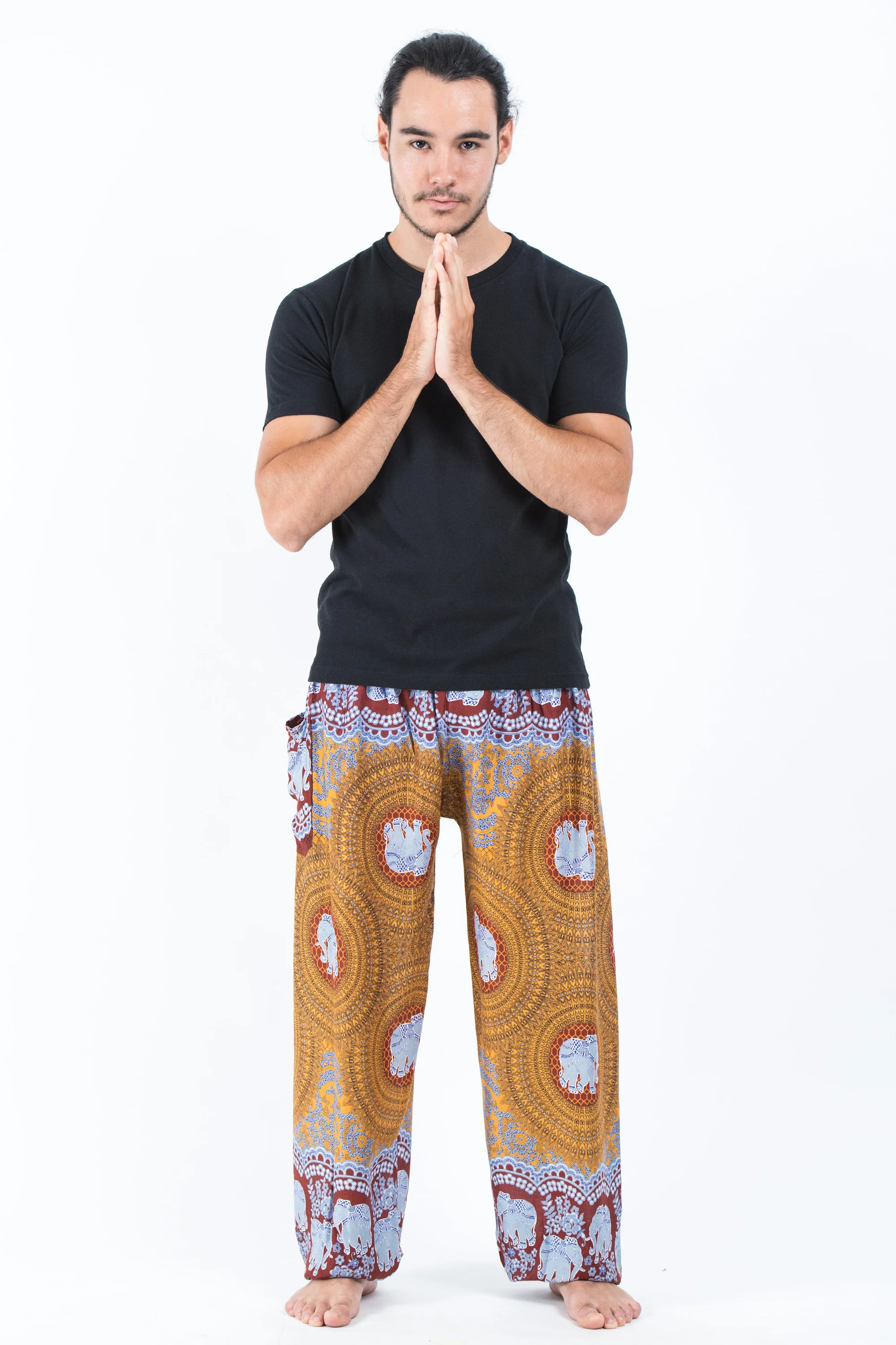 Mandala Elephant Men's Elephant Pants in Bronze - Image 4