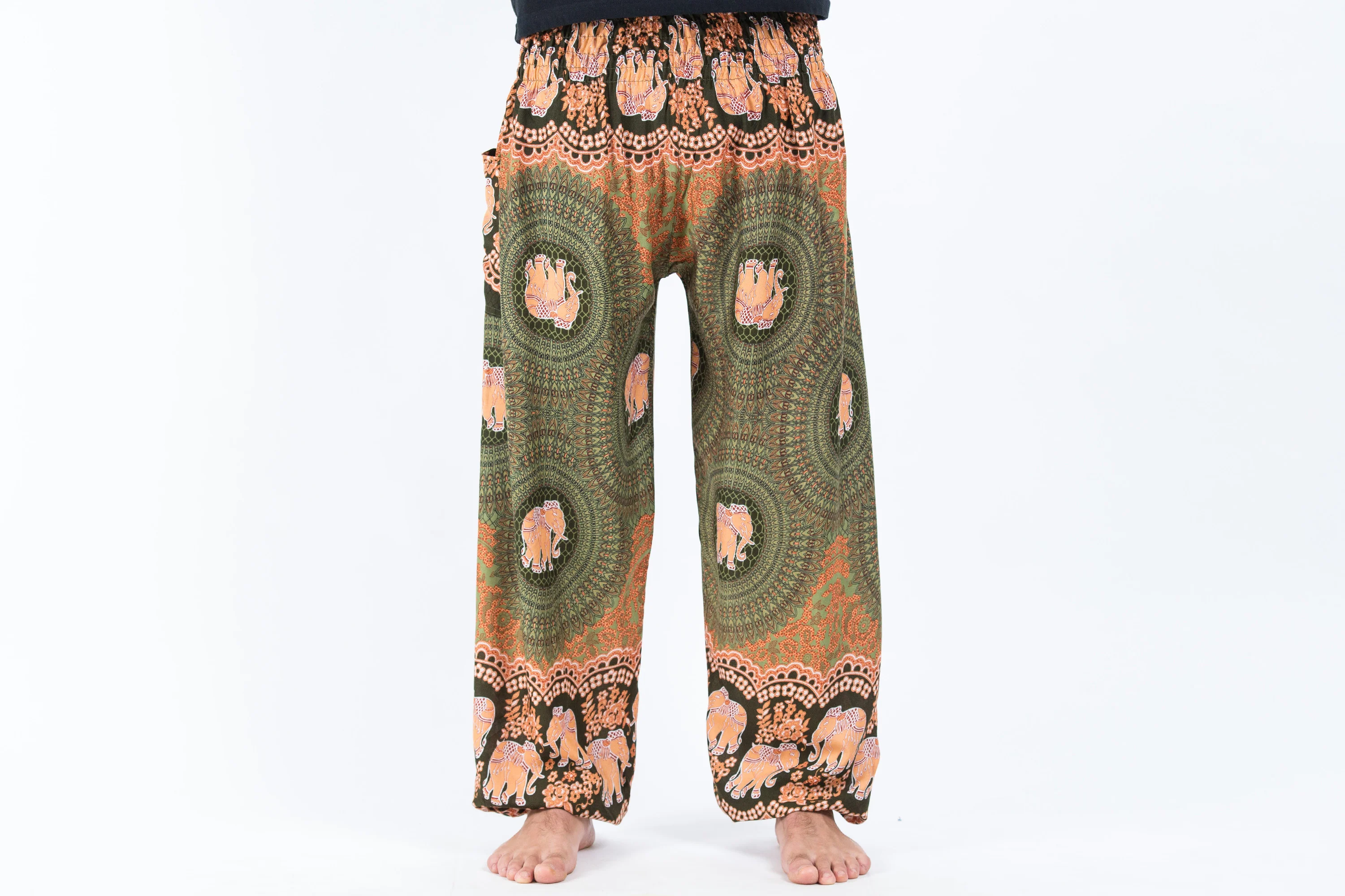 Mandala Elephant Men's Elephant Pants in Olive - Image 2