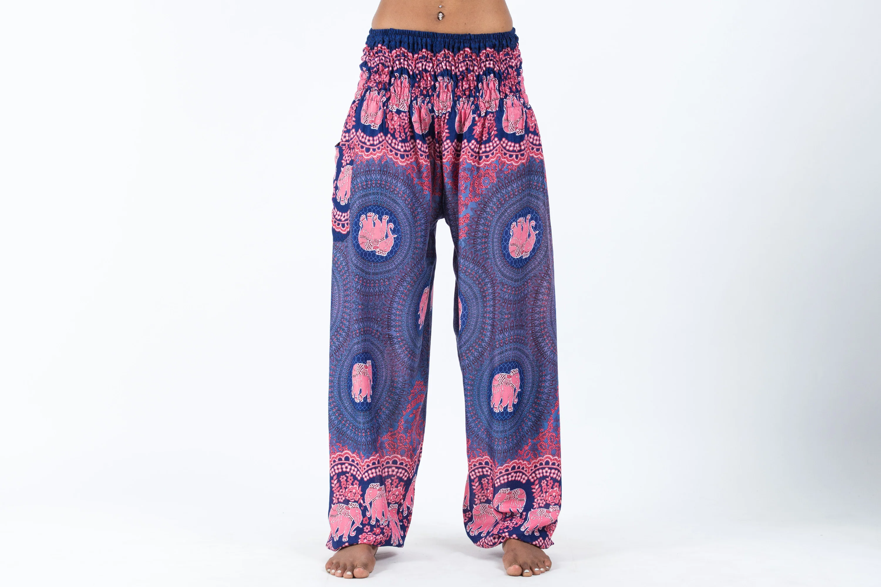 Mandala Elephant Women's Elephant Pants in Blue - Image 2