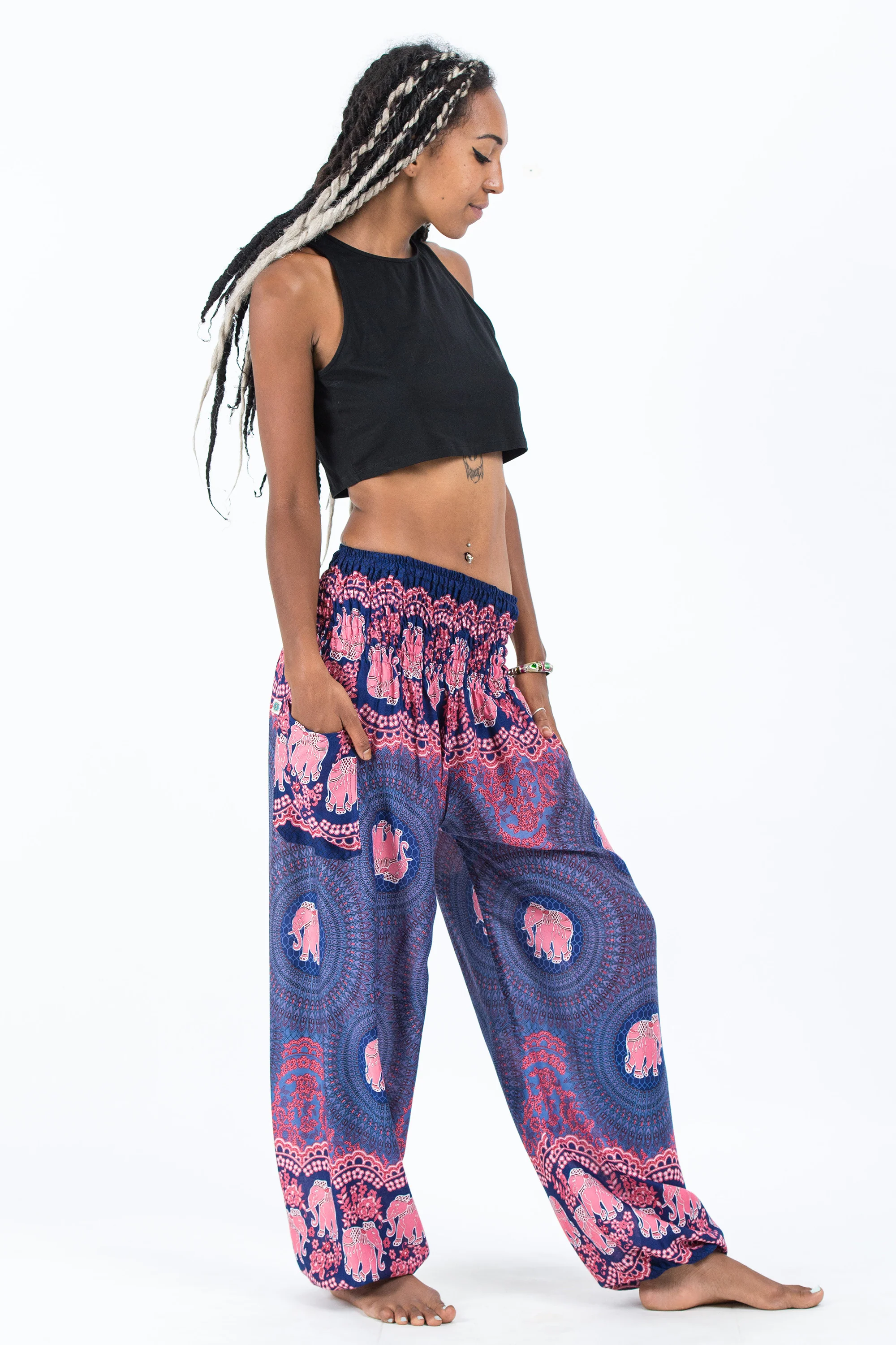 Mandala Elephant Women's Elephant Pants in Blue - Image 3