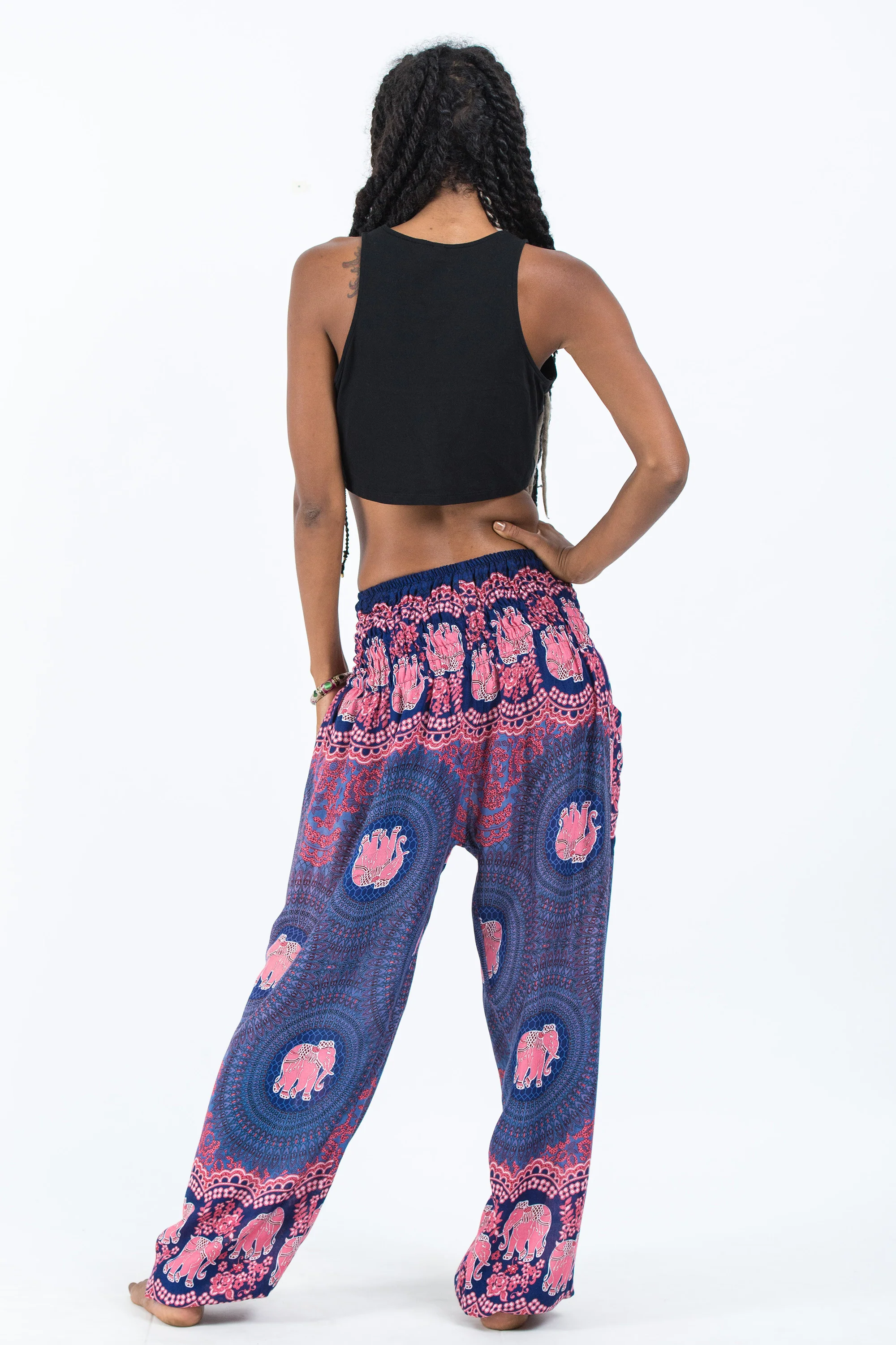 Mandala Elephant Women's Elephant Pants in Blue - Image 4