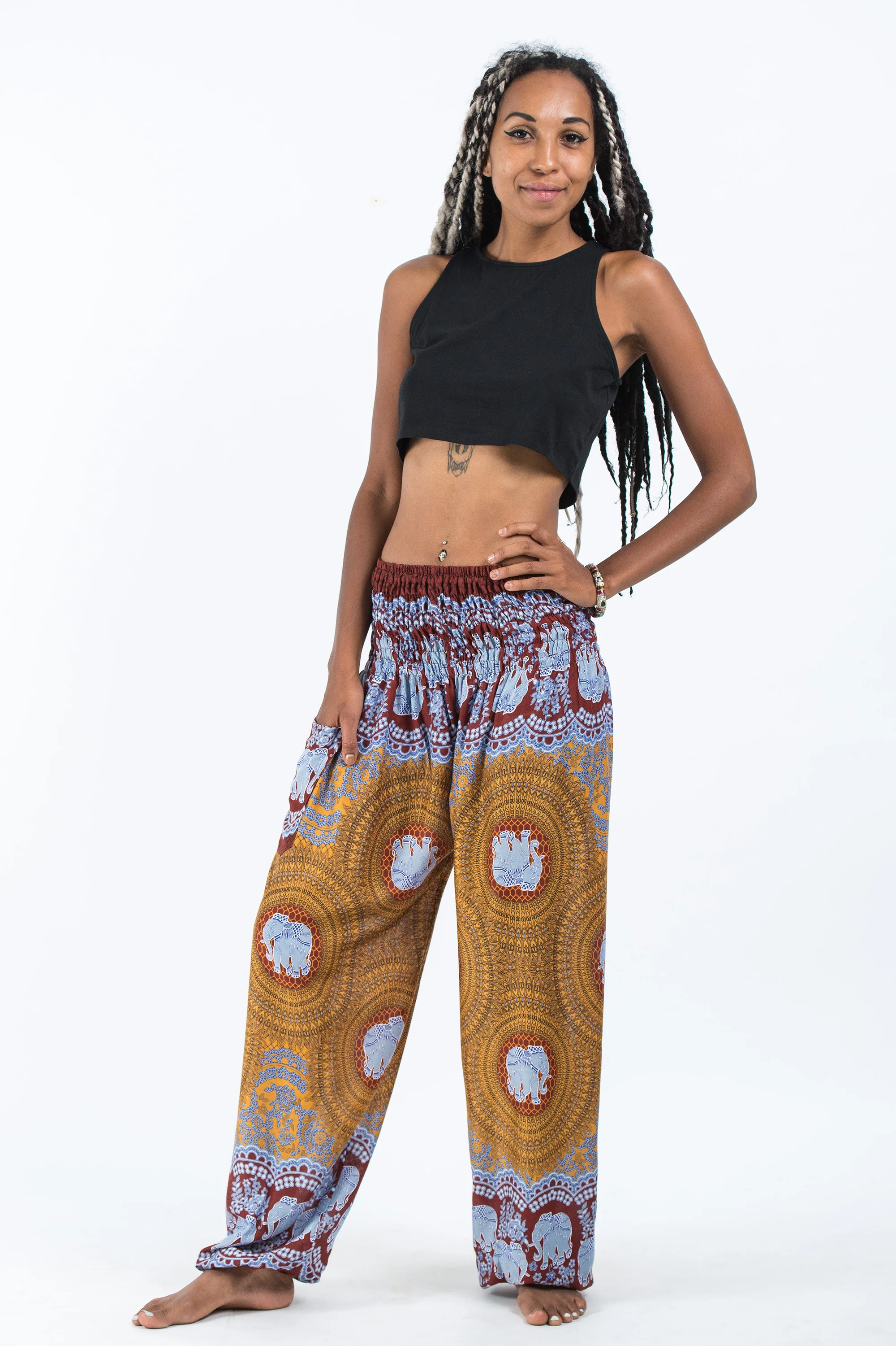 Mandala Elephant Women's Elephant Pants in Bronze - Image 4