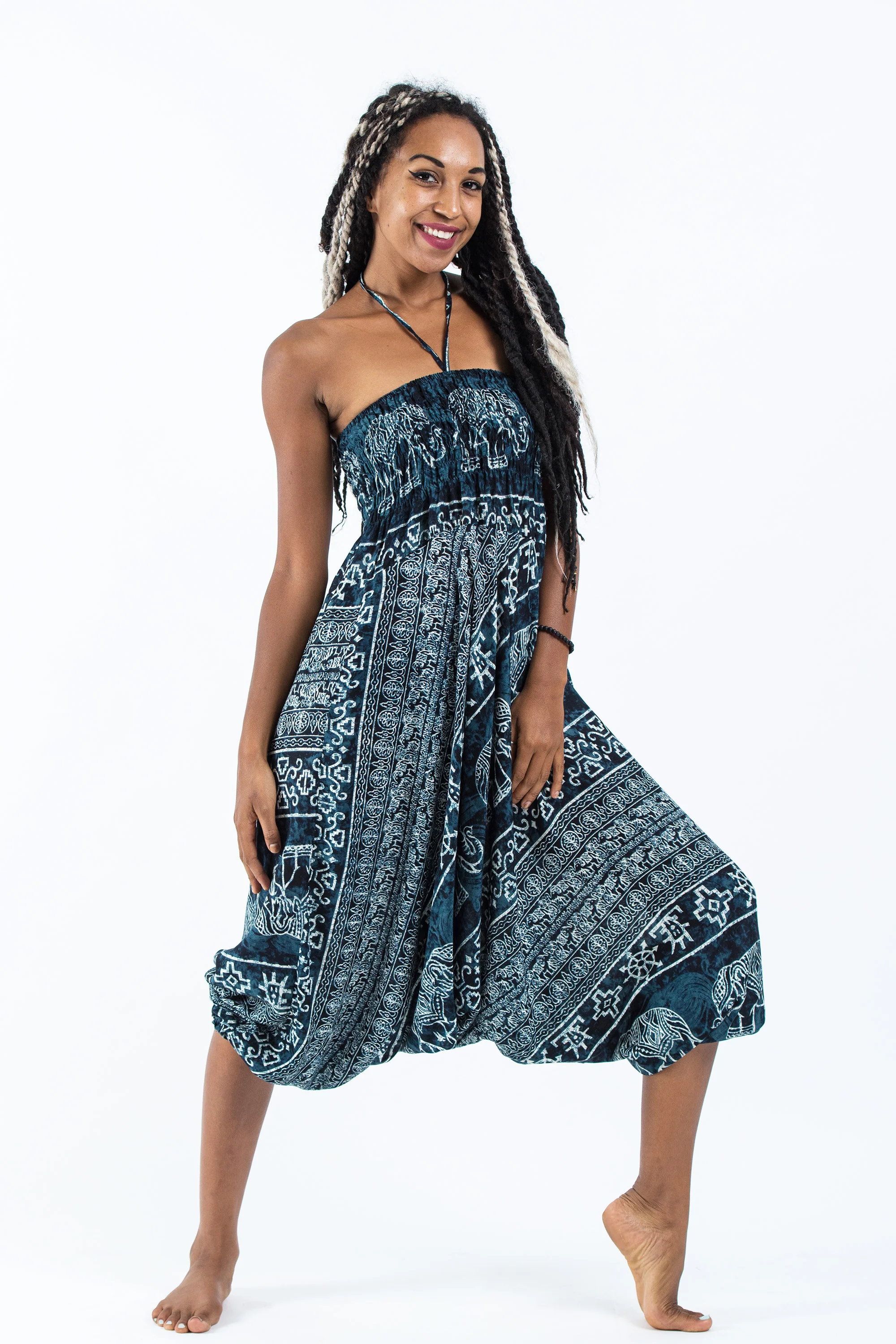 Marble Elephant 2-in-1 Jumpsuit Elephant Pants in Black - Image 6