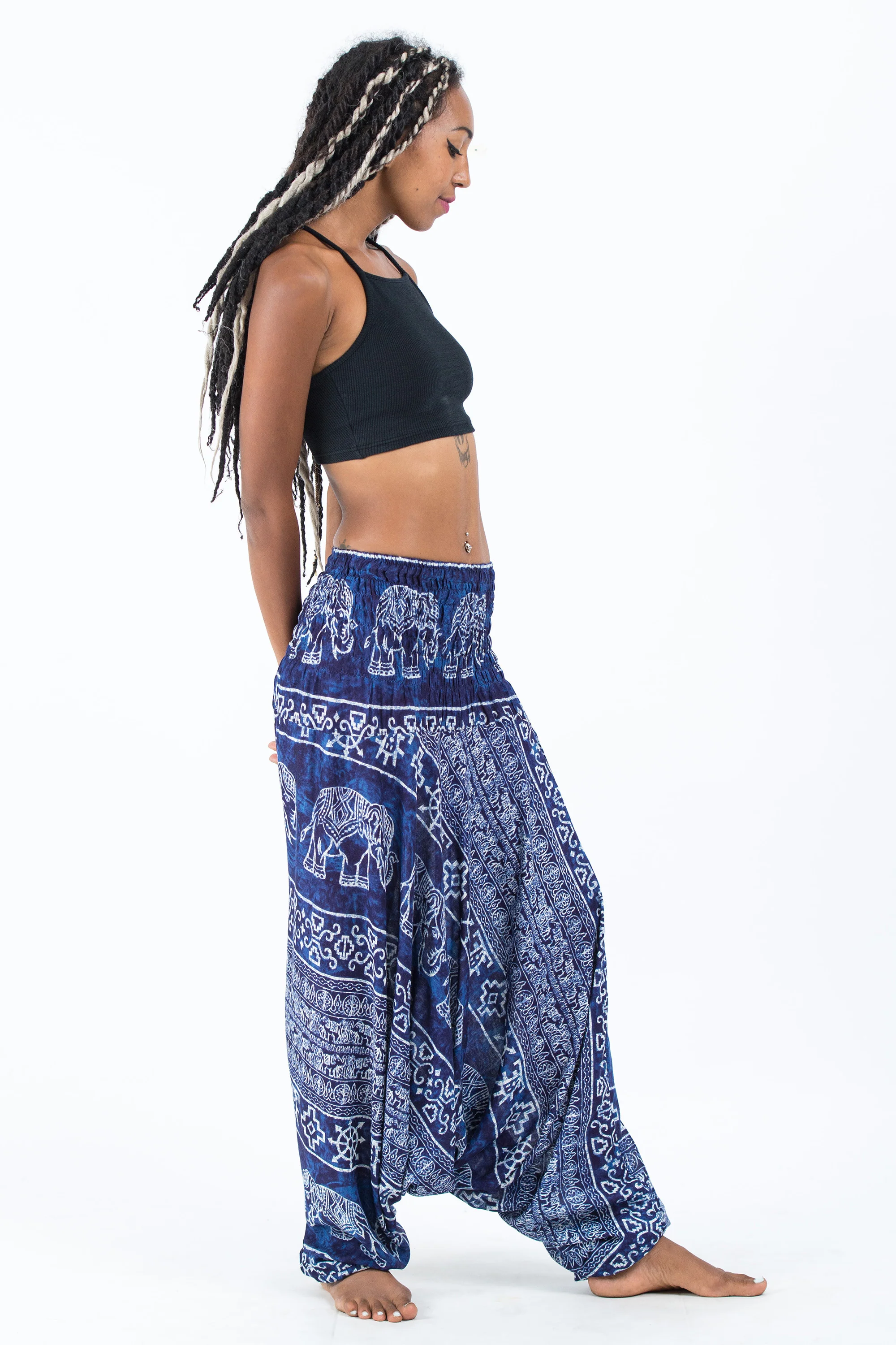 Marble Elephant 2-in-1 Jumpsuit Elephant Pants in Blue - Image 3