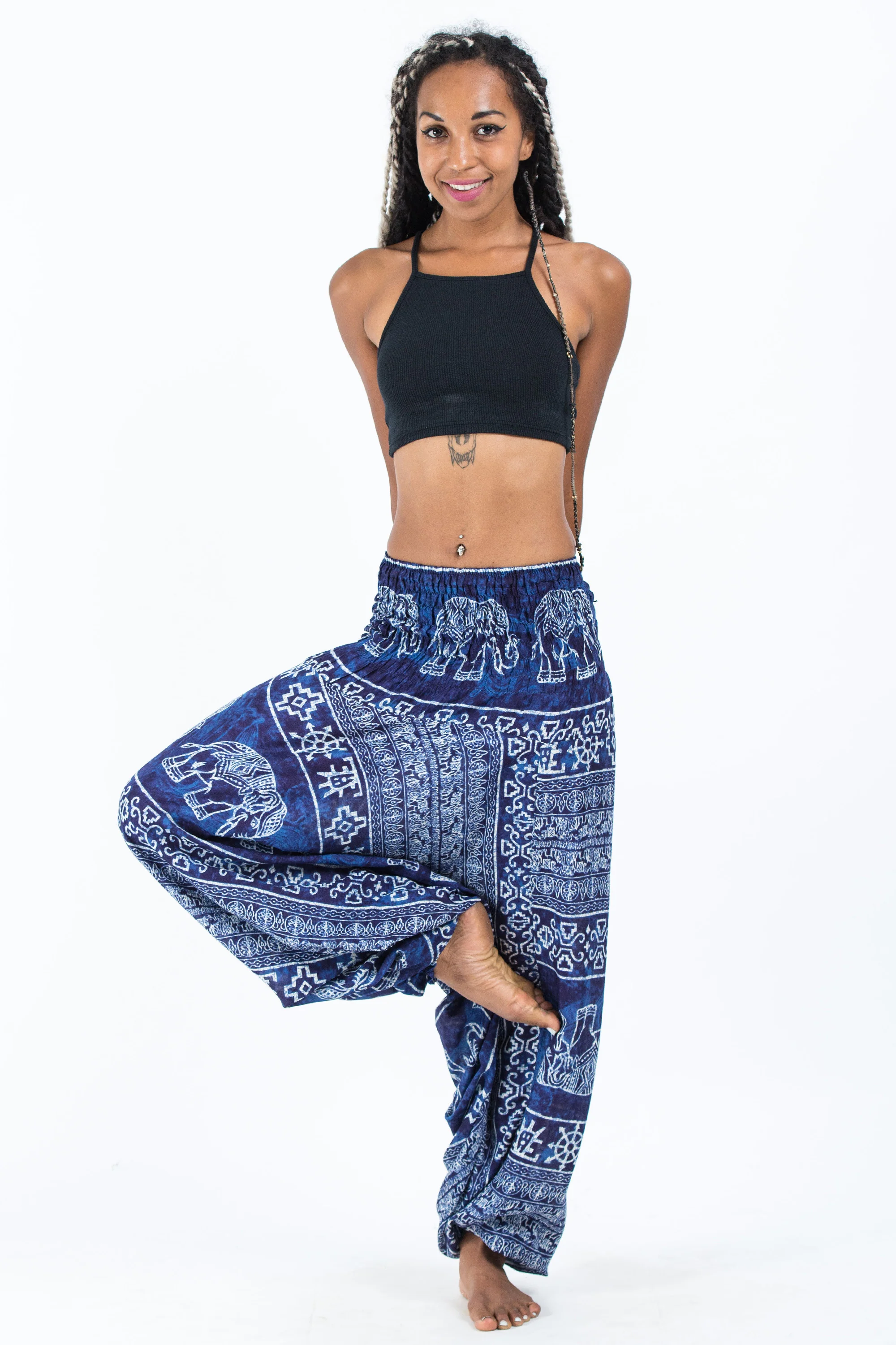 Marble Elephant 2-in-1 Jumpsuit Elephant Pants in Blue - Image 5