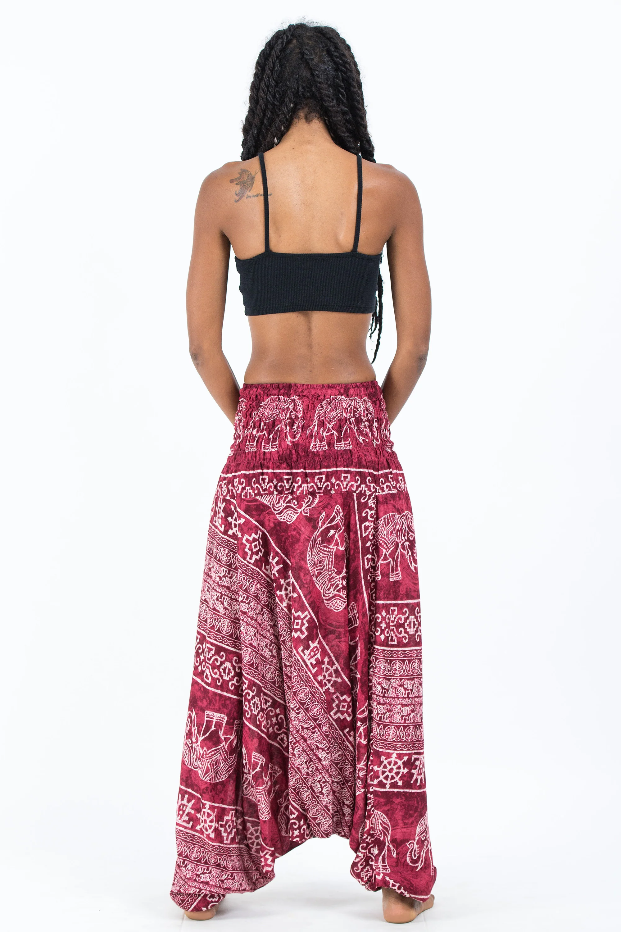 Marble Elephant 2-in-1 Jumpsuit Elephant Pants in Red - Image 4