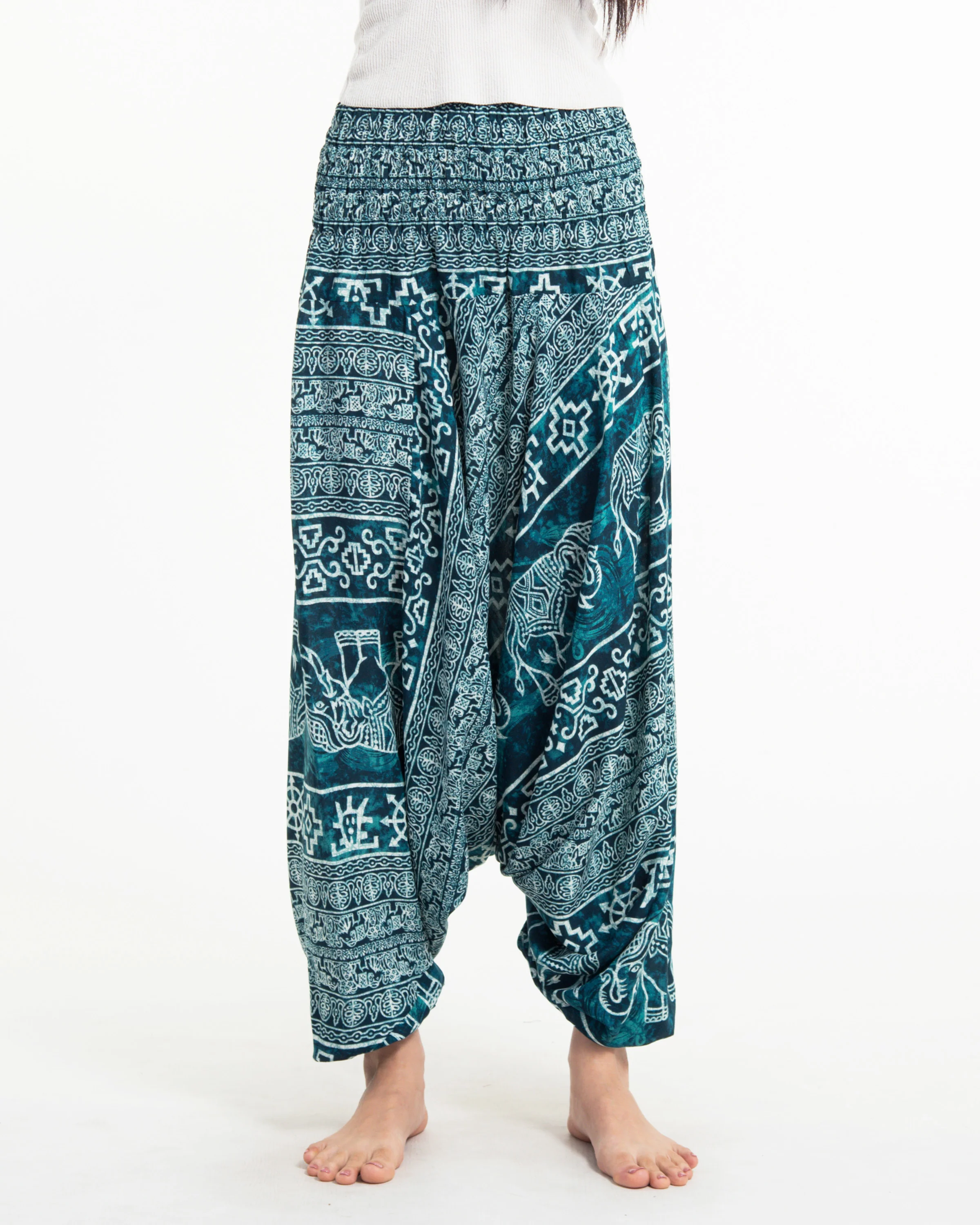 Marble Elephant 2-in-1 Jumpsuit Elephant Pants in Turquoise - Image 2