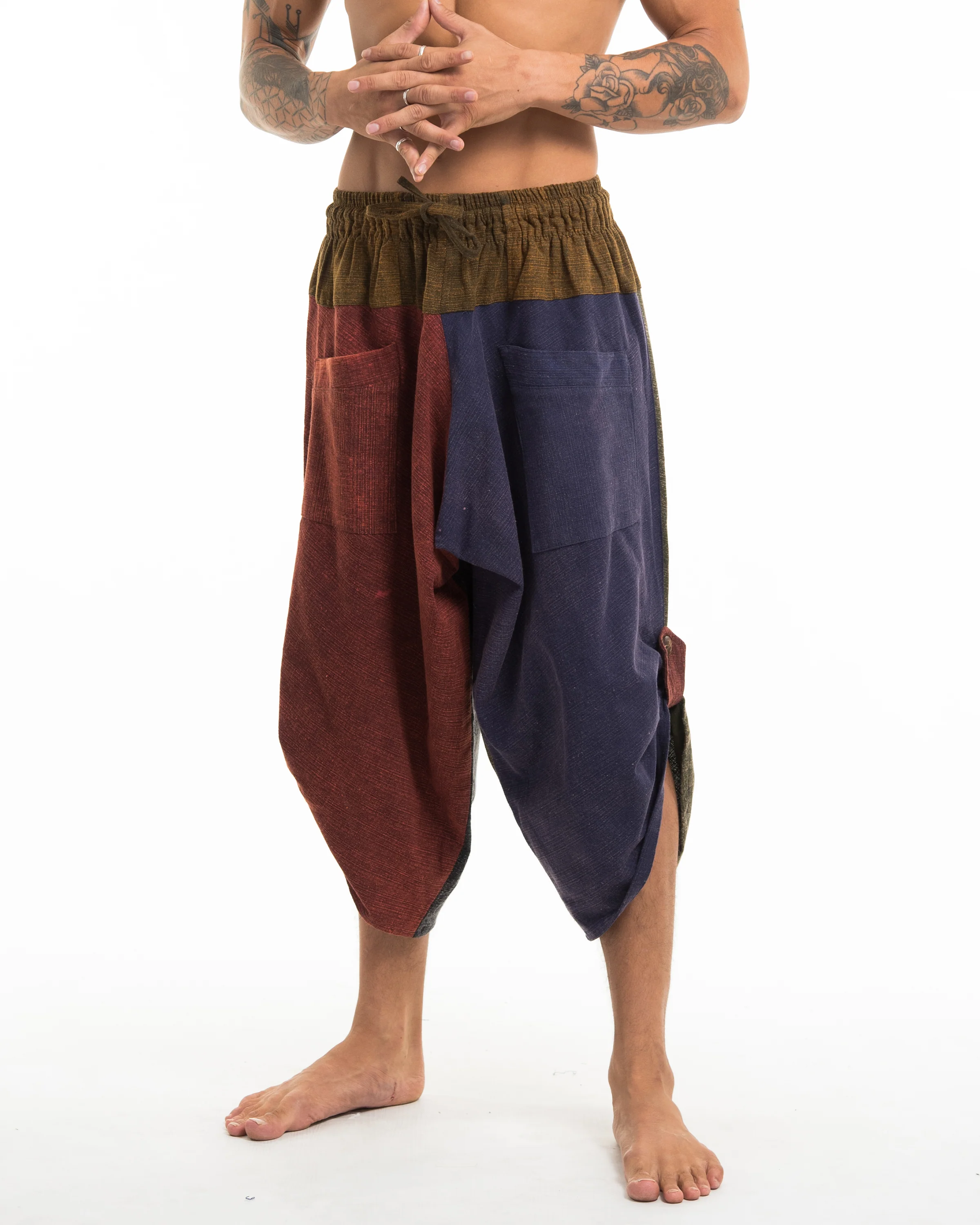 Men's Patchwork Stonewash Cropped Pants - Image 16