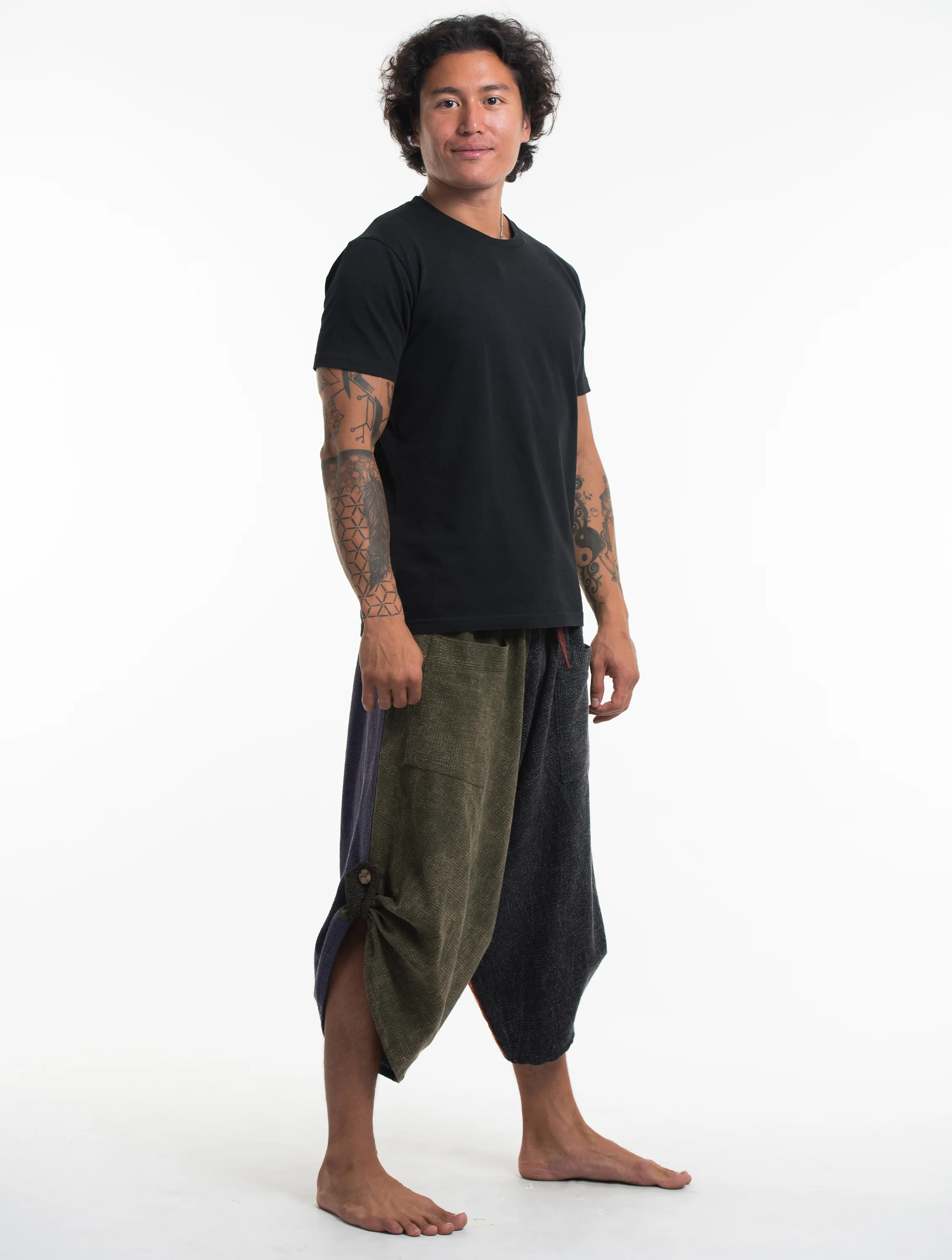 Men's Patchwork Stonewash Cropped Pants - Image 5