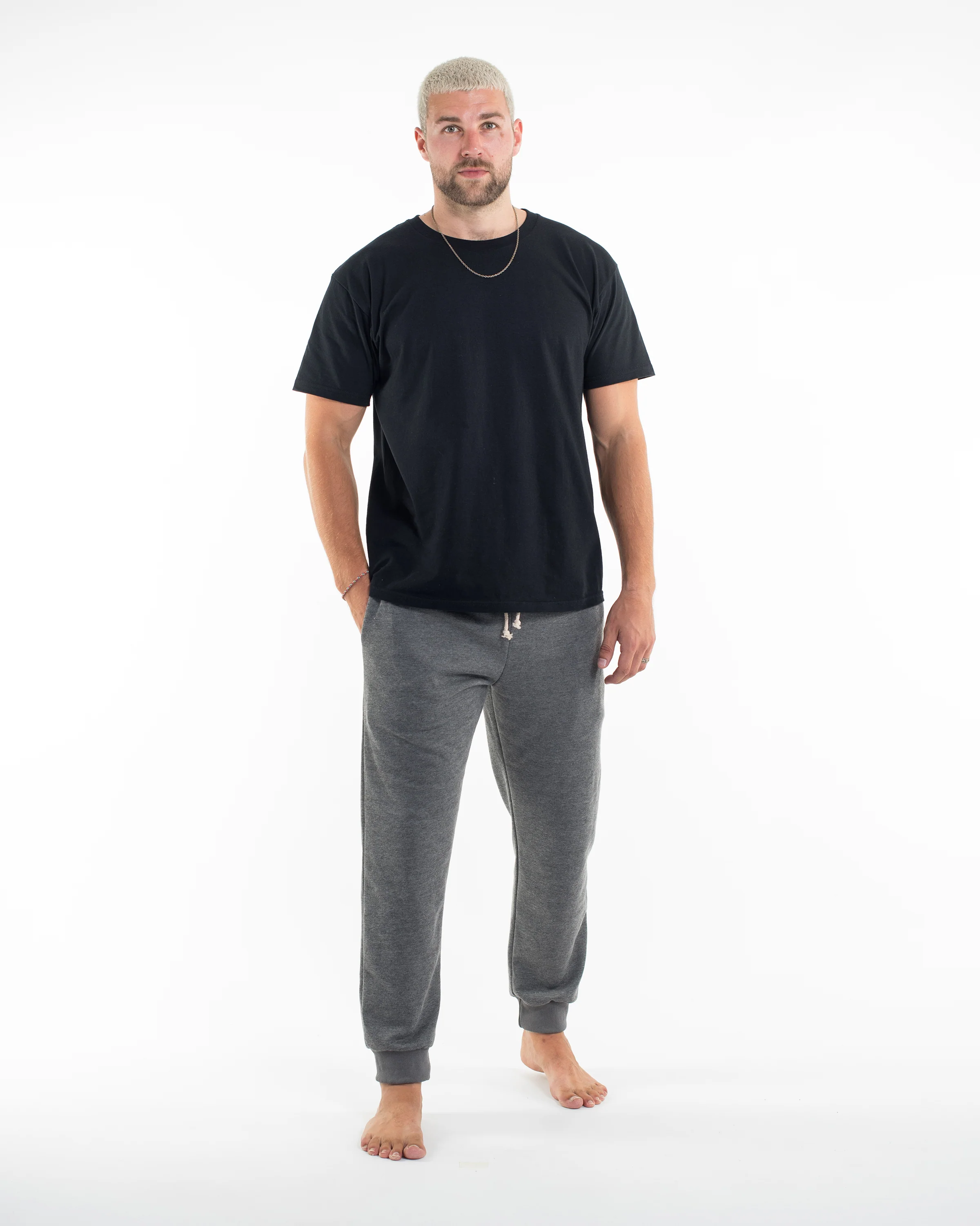 Men's Terry Pants with Tribal Pockets in Black (Size M - XL) - Image 3