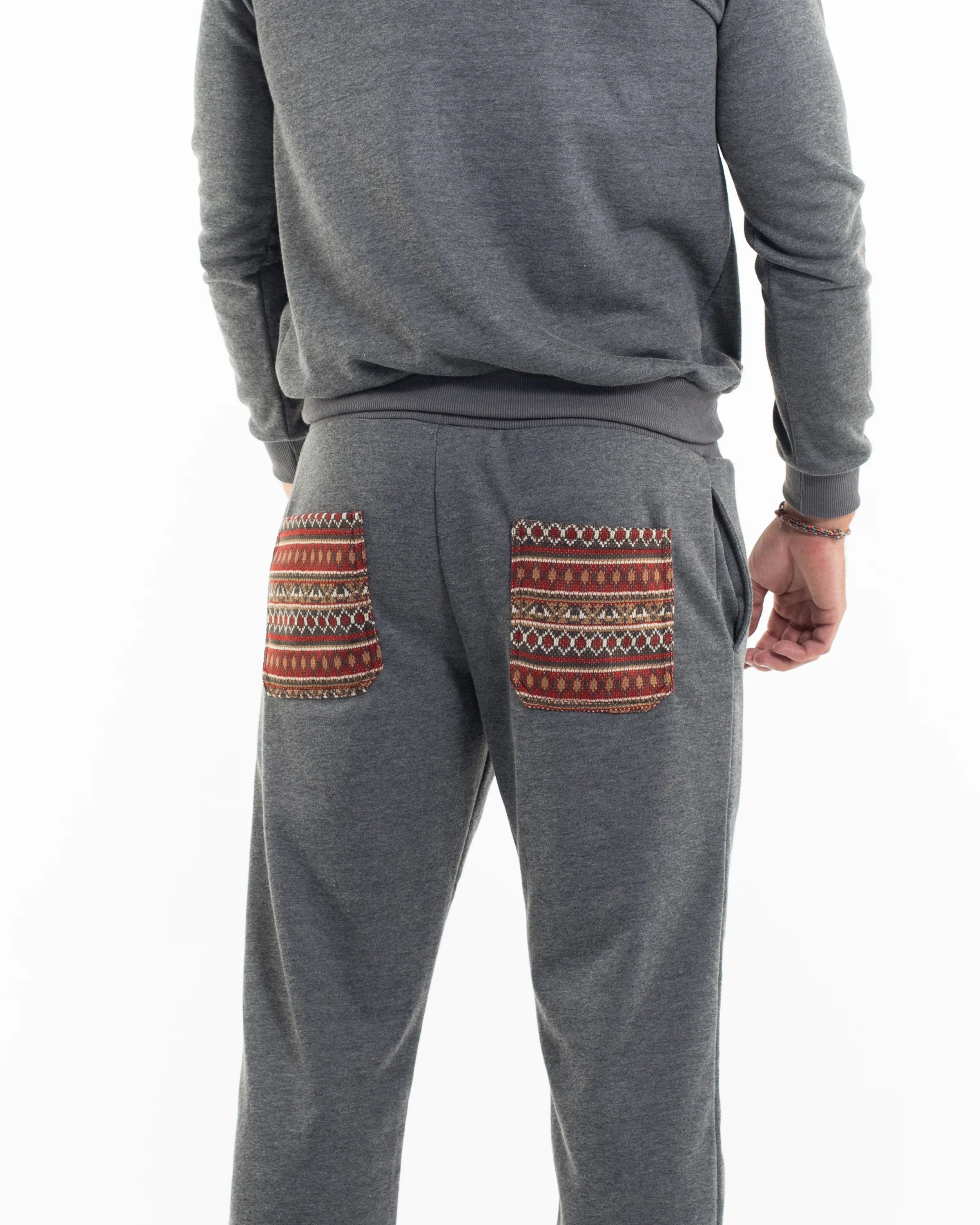 Men's Terry Pants with Tribal Pockets in Black (Size M - XL) - Image 5