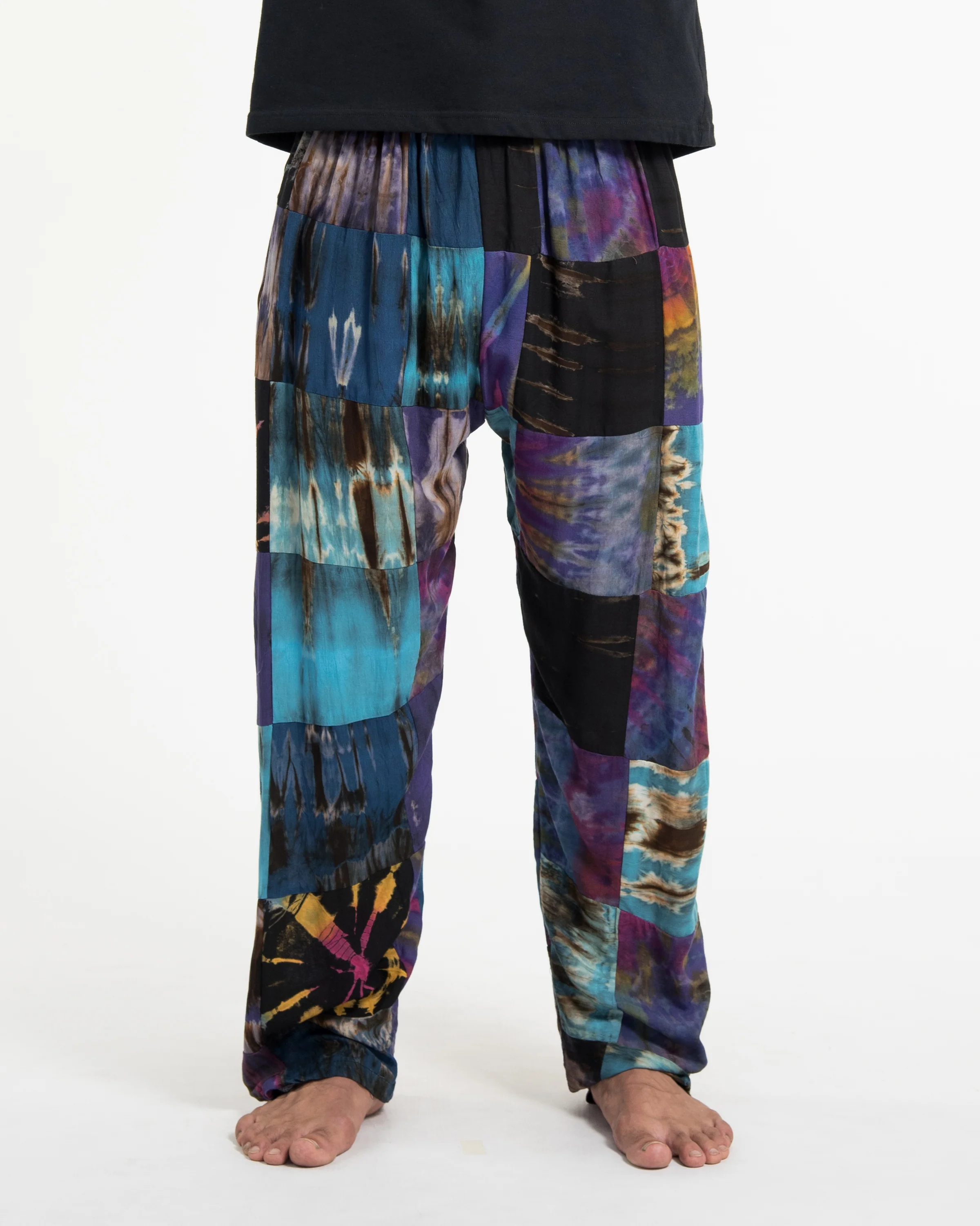 Men's Tie dye Patchwork Harem Pants in Winter - Image 2