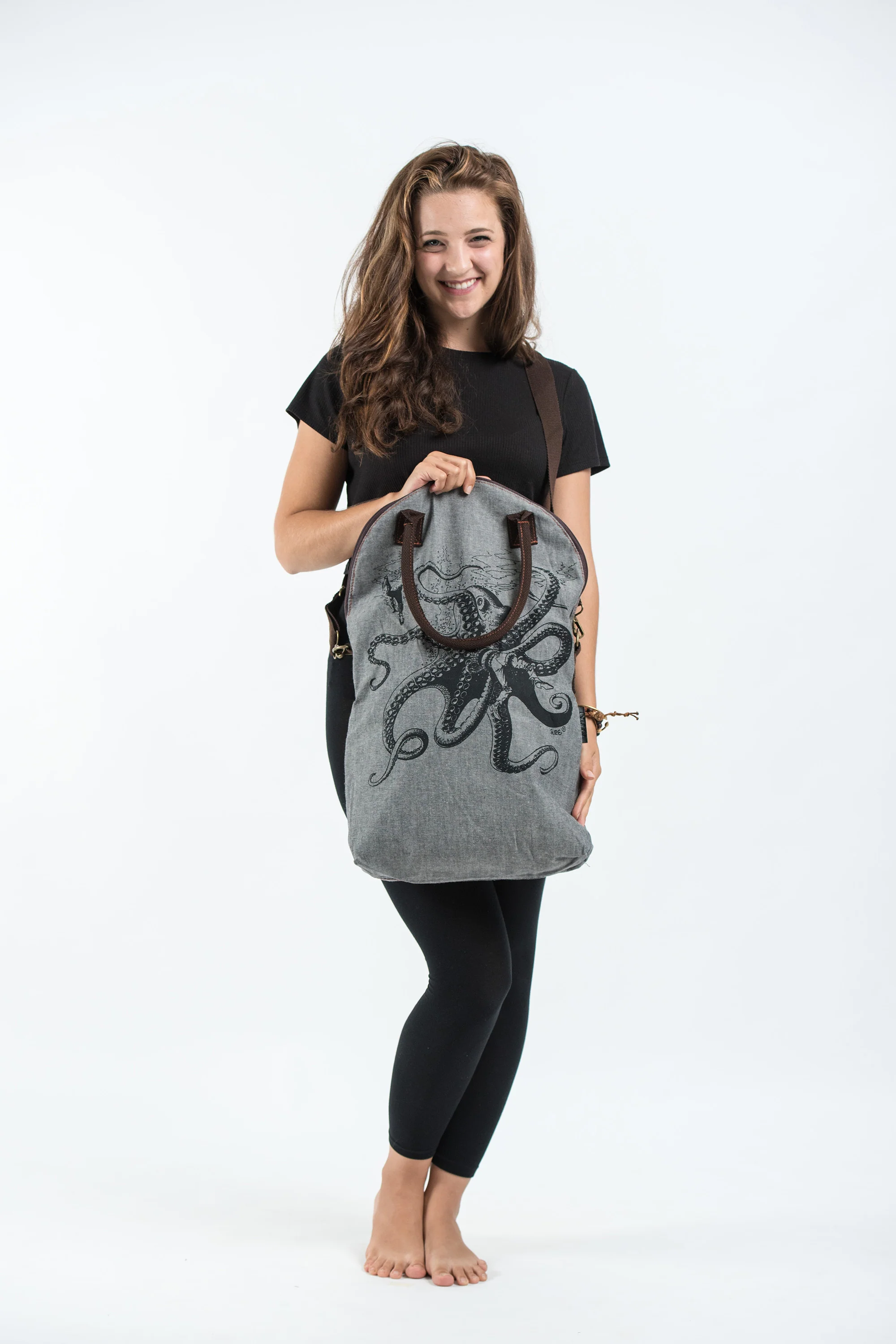 Octopus Denim Everyday Tote Bag - Image 3