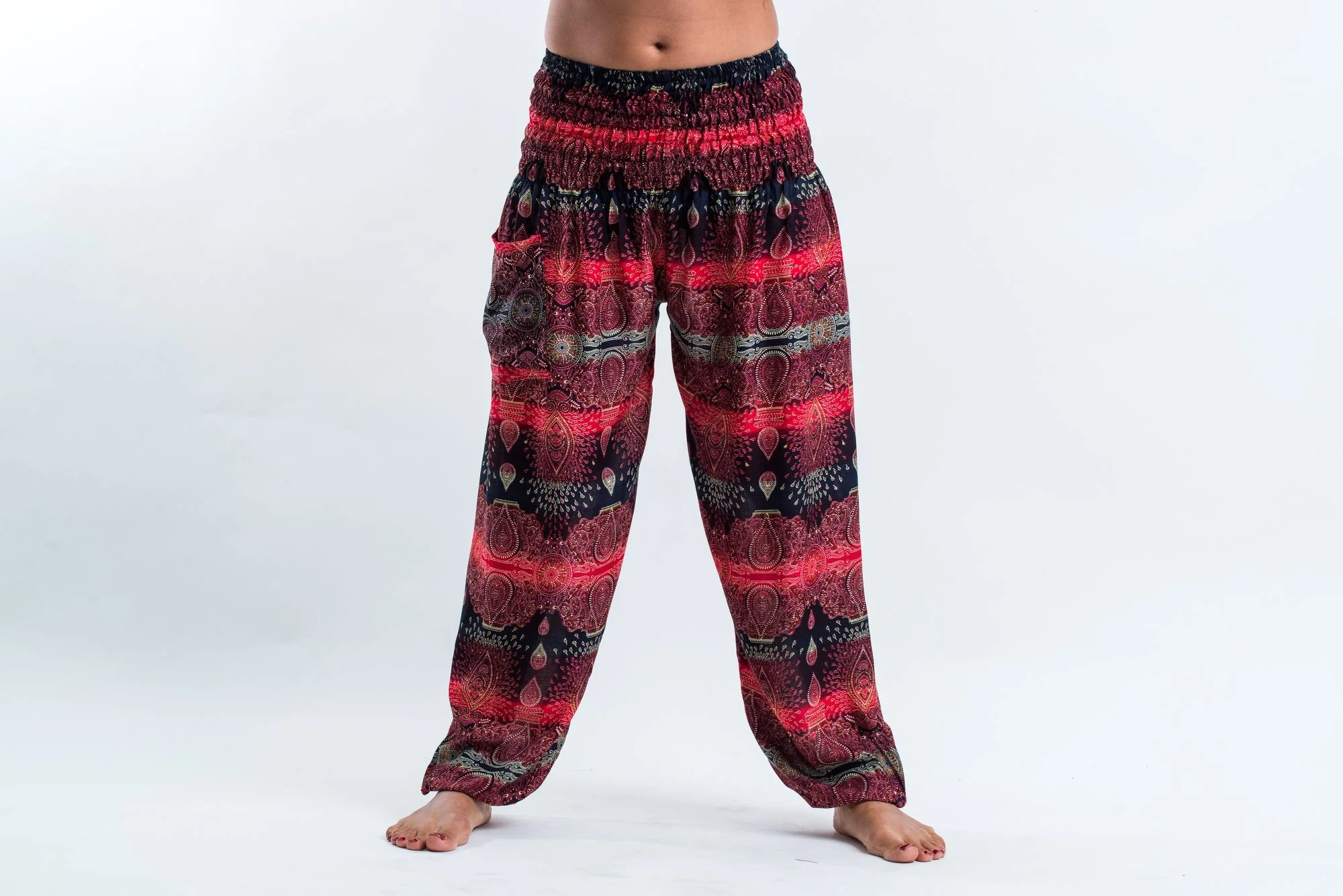 Paisley Women's Harem Pants in Red - Image 2