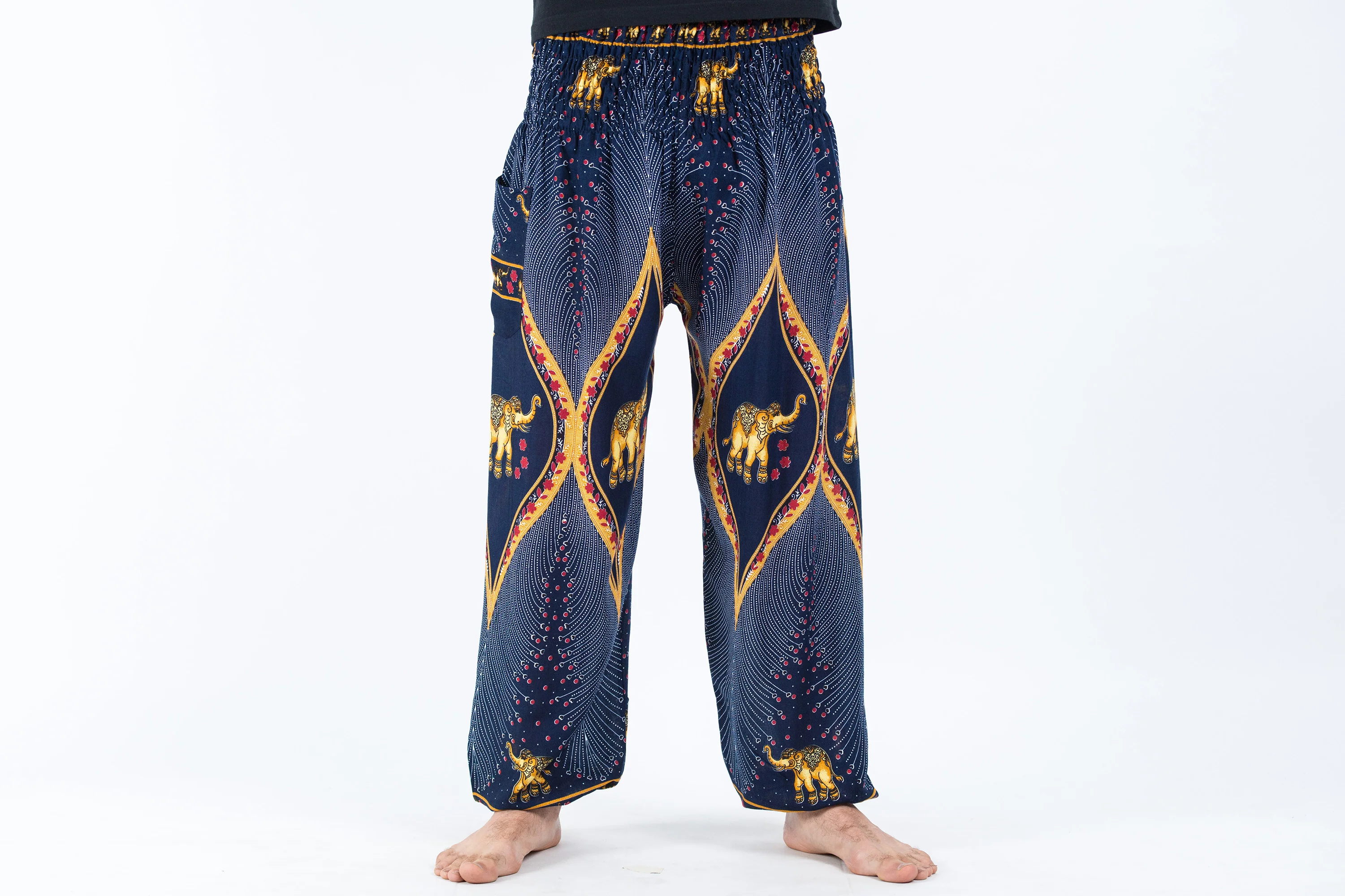 Peacock Elephant Men's Elephant Pants in Blue - Image 2