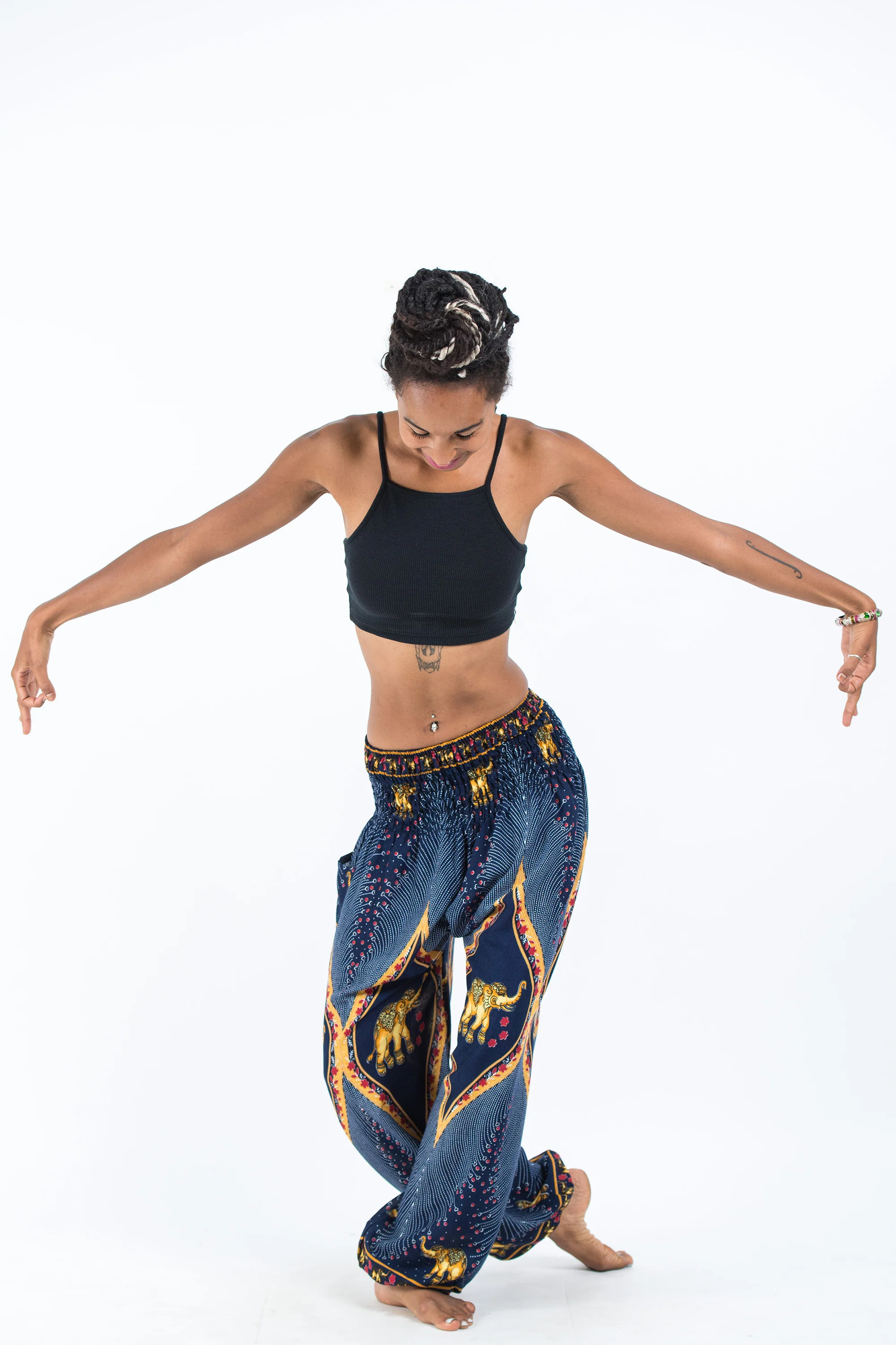 Peacock Elephant Women's Elephant Pants in Blue - Image 5