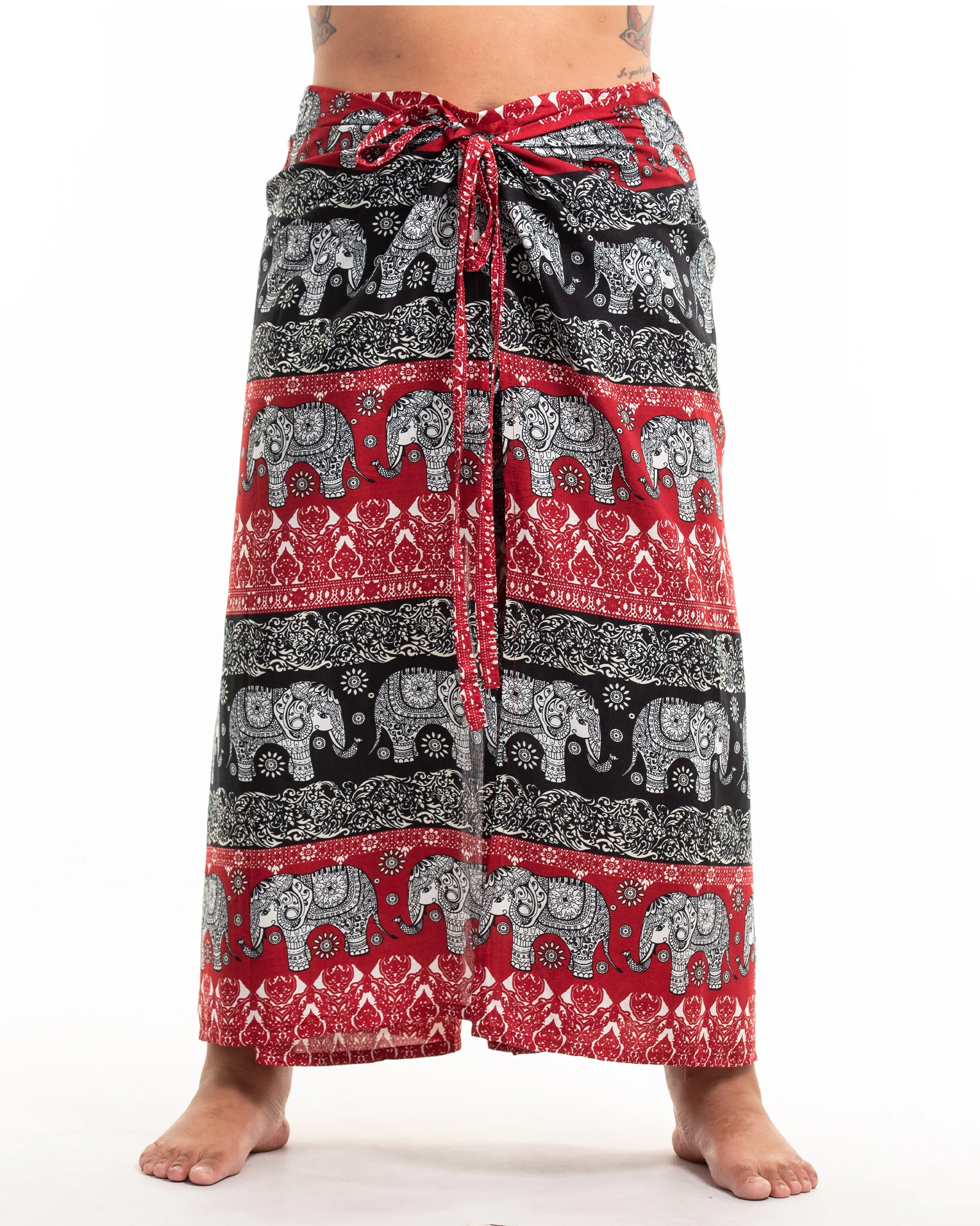 Plus Size Divine Elephant Wrap Palazzo Style Harem Pants in Red - Image 2