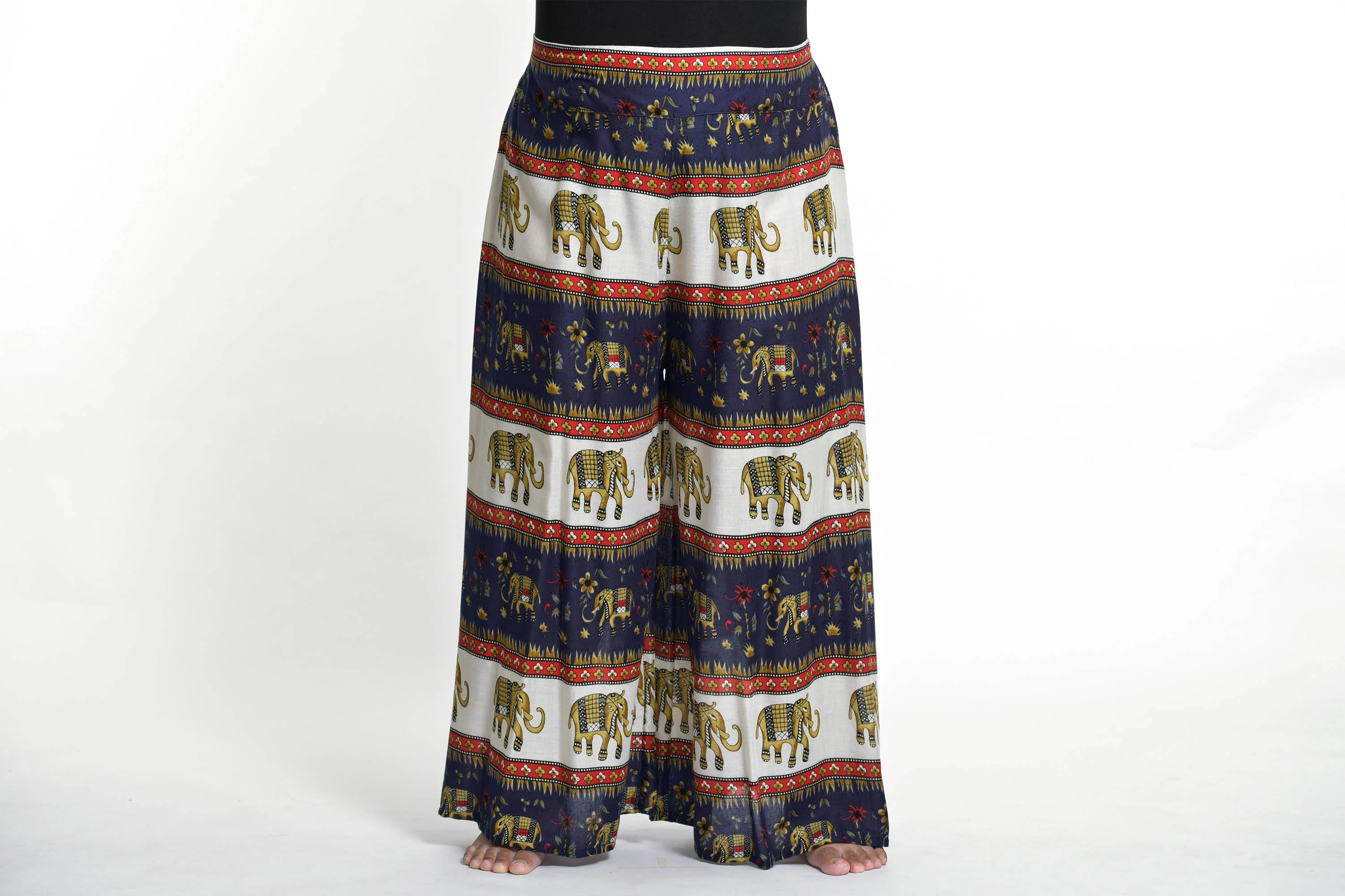 Plus Size Elephant Bliss Palazzo Style Elephant Pants in Navy - Image 2