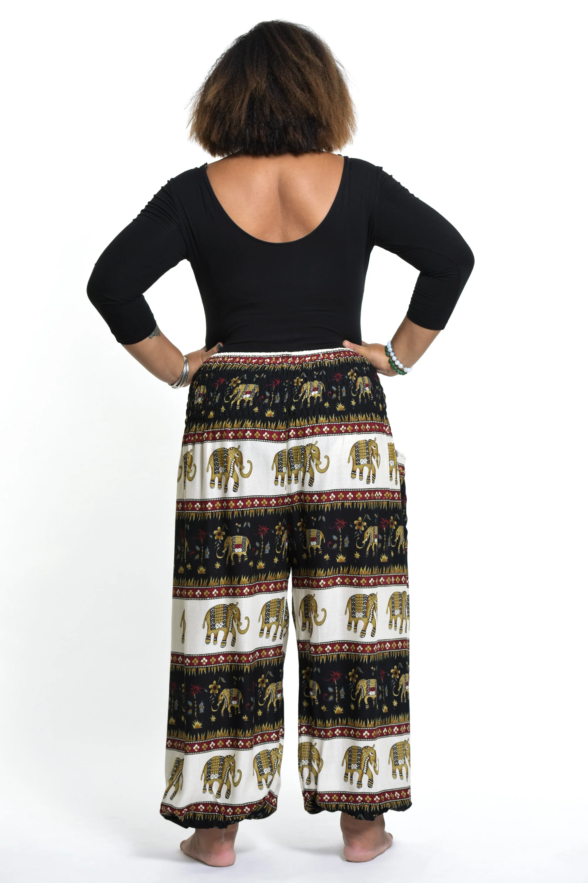 Plus Size Elephant Bliss Women's Elephant Pants in Black - Image 4