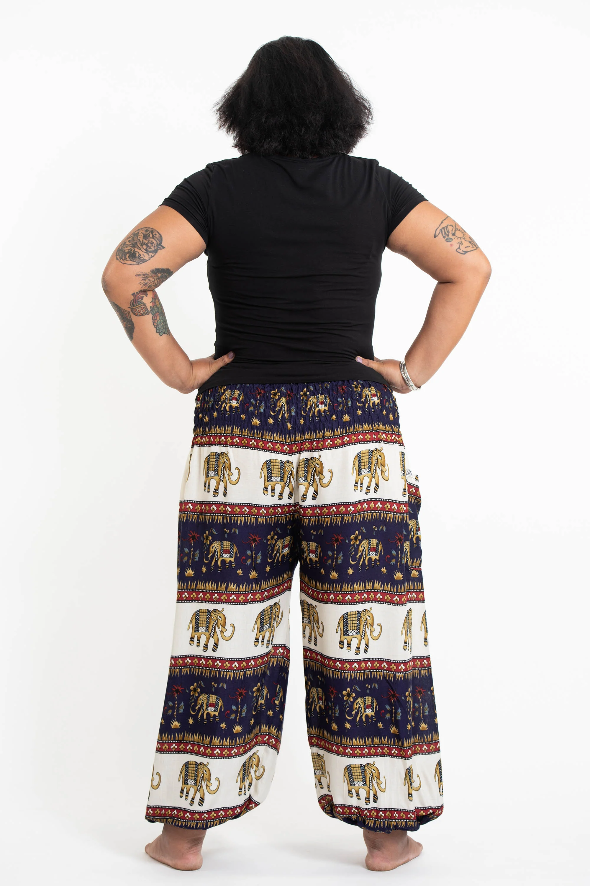 Plus Size Elephant Bliss Women's Elephant Pants in Navy - Image 4