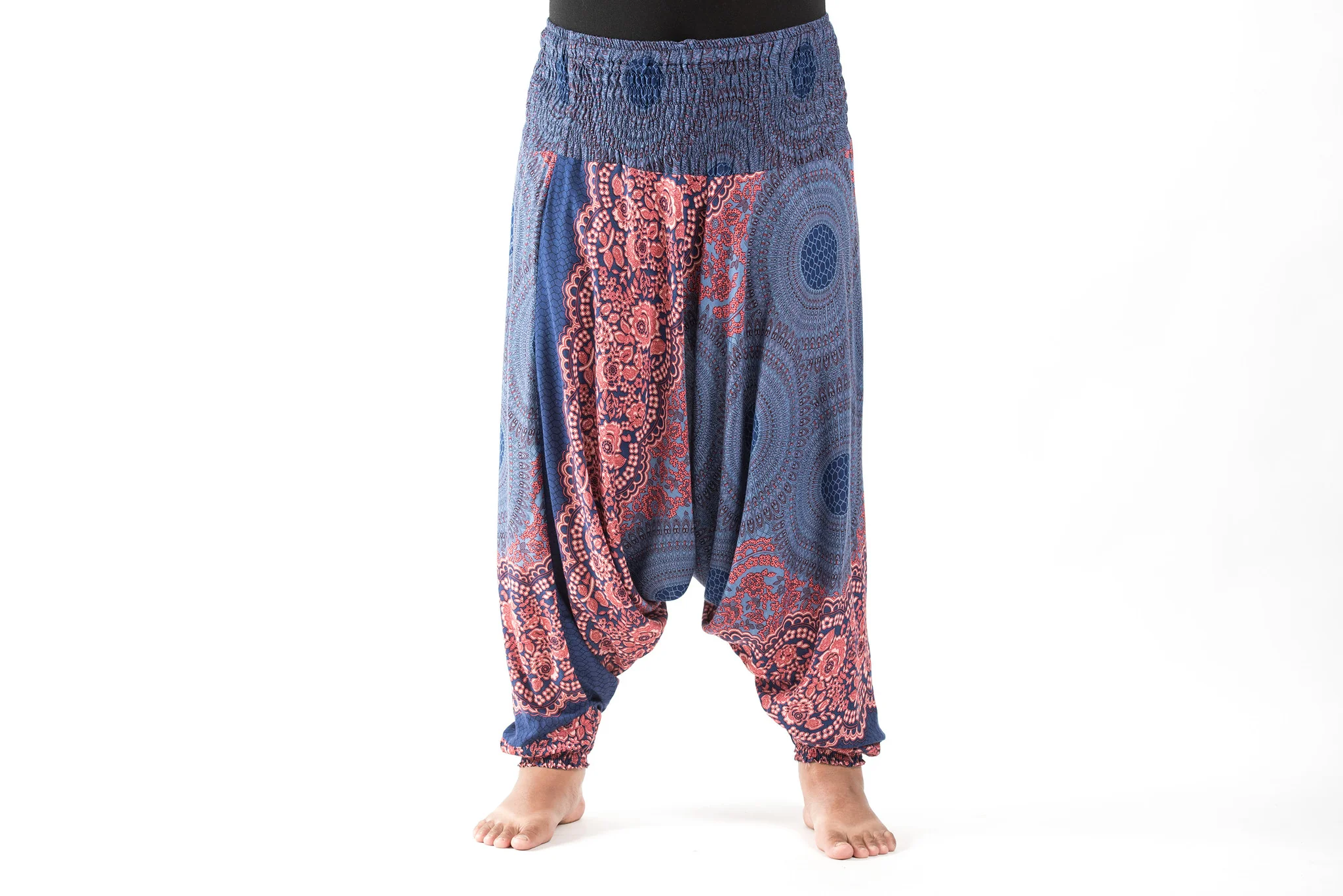 Plus Size Geometric Mandalas 2-in-1 Jumpsuit Harem Pants in Blue - Image 2