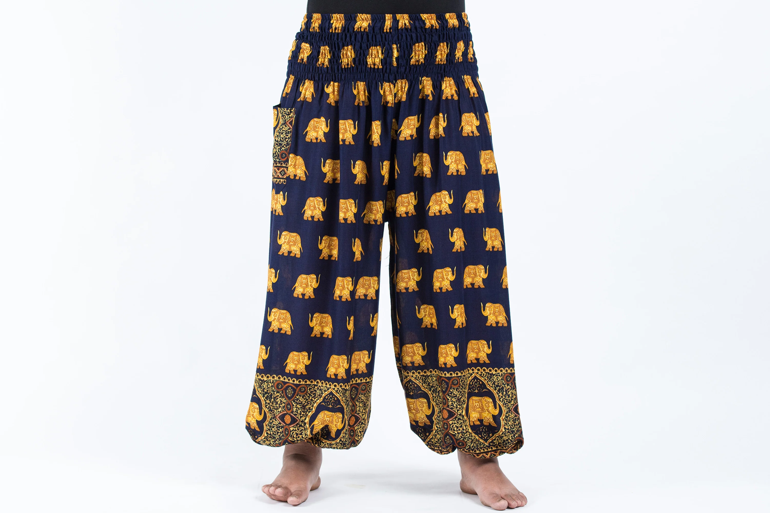 Plus Size Golden Elephant Women's Elephant Pants in Navy - Image 2
