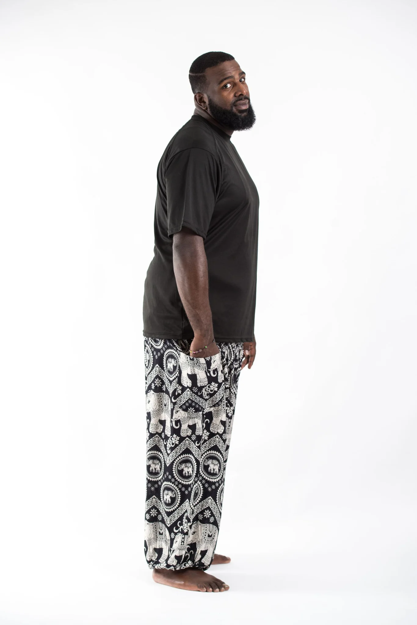 Plus Size Imperial Elephant Men's Elephant Pants in Black - Image 3